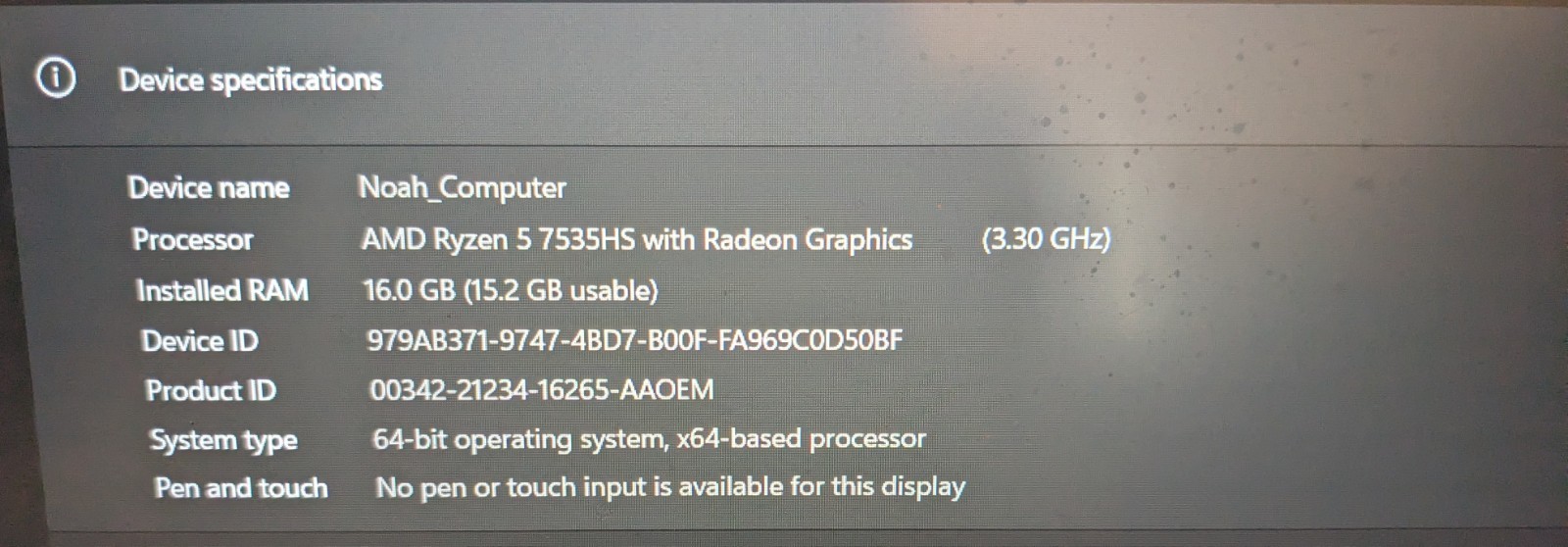 HP Victus 15 Gaming Laptop 144Hz RX 6550M Ryzen 5 7535HS 16GB DDR5 RAM 512GB SSD