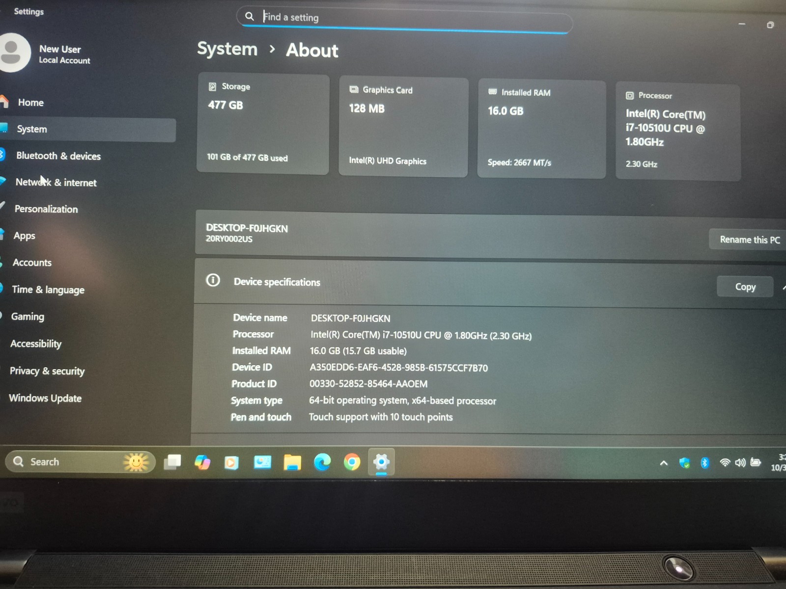 LENOVO THINKPAD T490 TOUCH i7-10510U 16GB RAM 512GB NVMe WIN 11 + OFFICE 2021