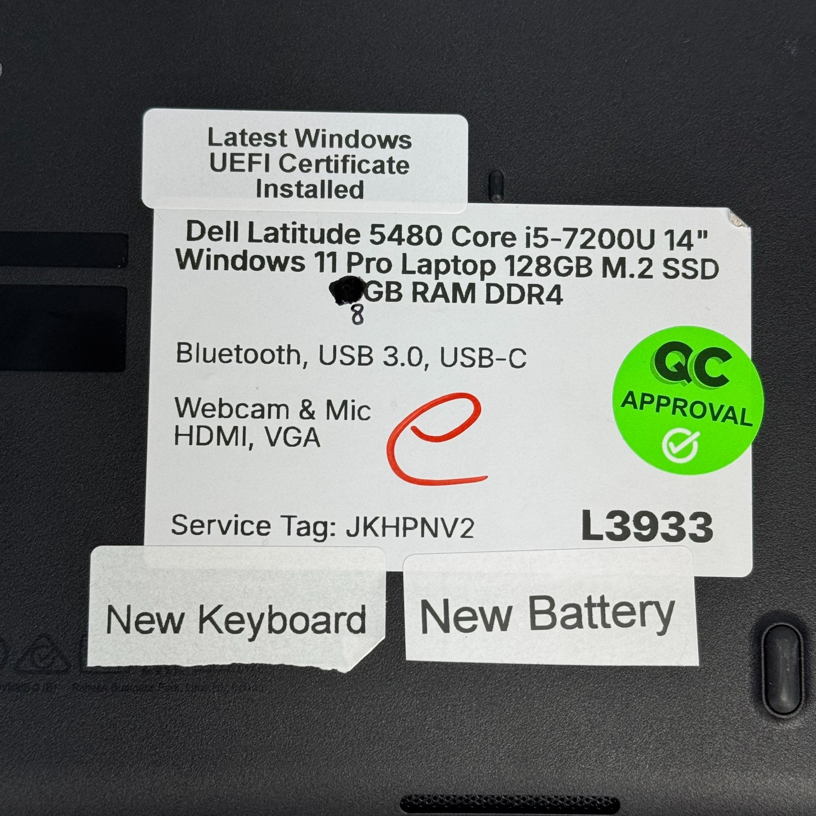 Dell Latitude 5480 i5-7200U 14″ Windows 11 Pro Laptop 128GB SSD 8GB RAM