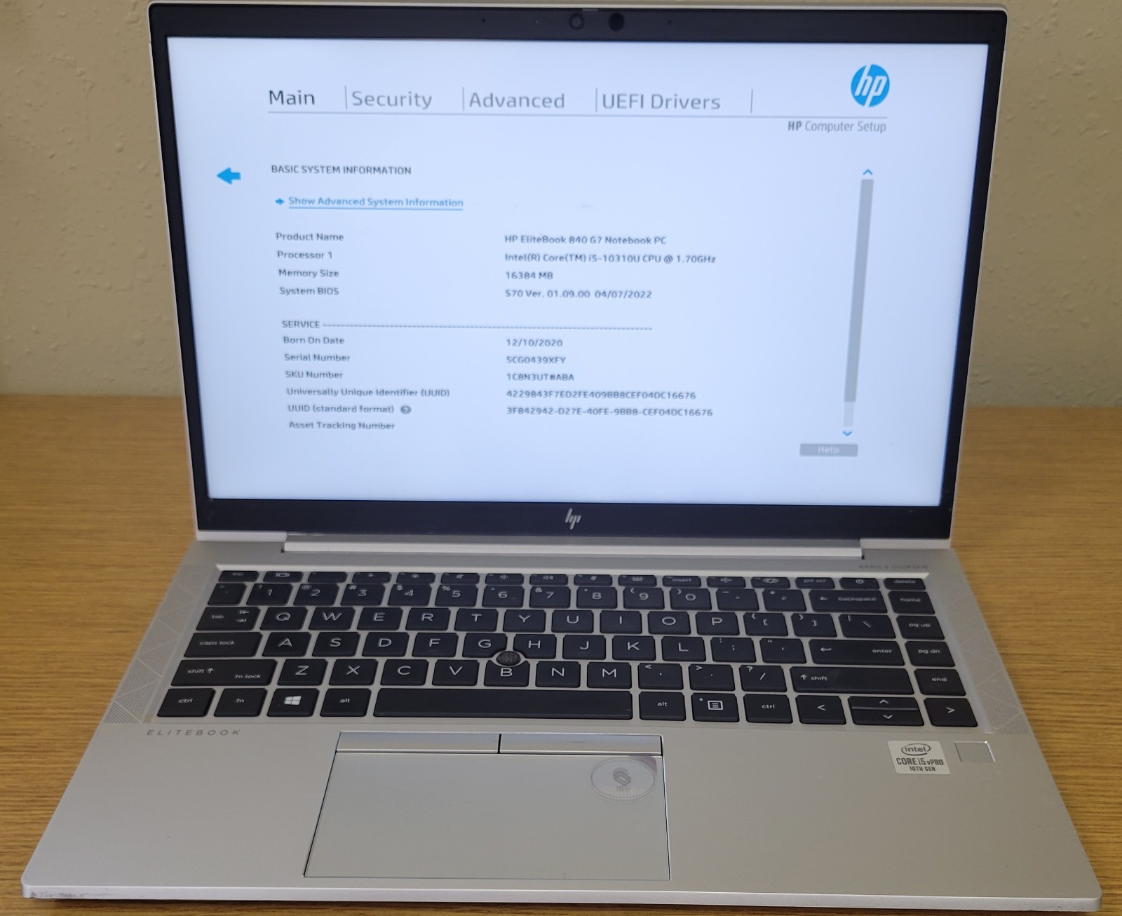 HP EliteBook 840 G7 i5-10310U 16GB DDR4 256GB NVMe W/Battery No OS/HDD*READ*