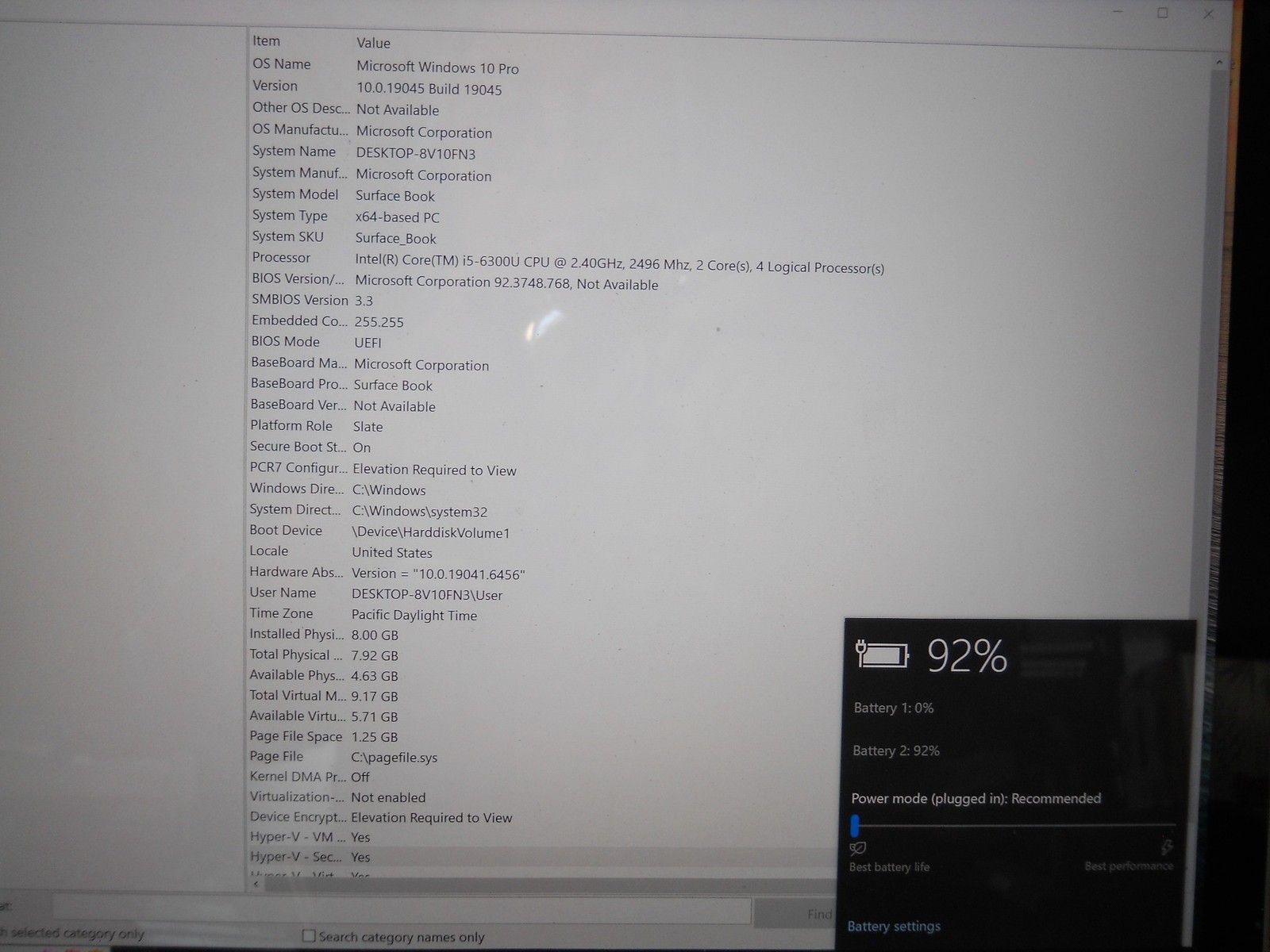 Microsoft Surface Book w/ Performance Base Core i5 6300U 8GB 256GB AS IS