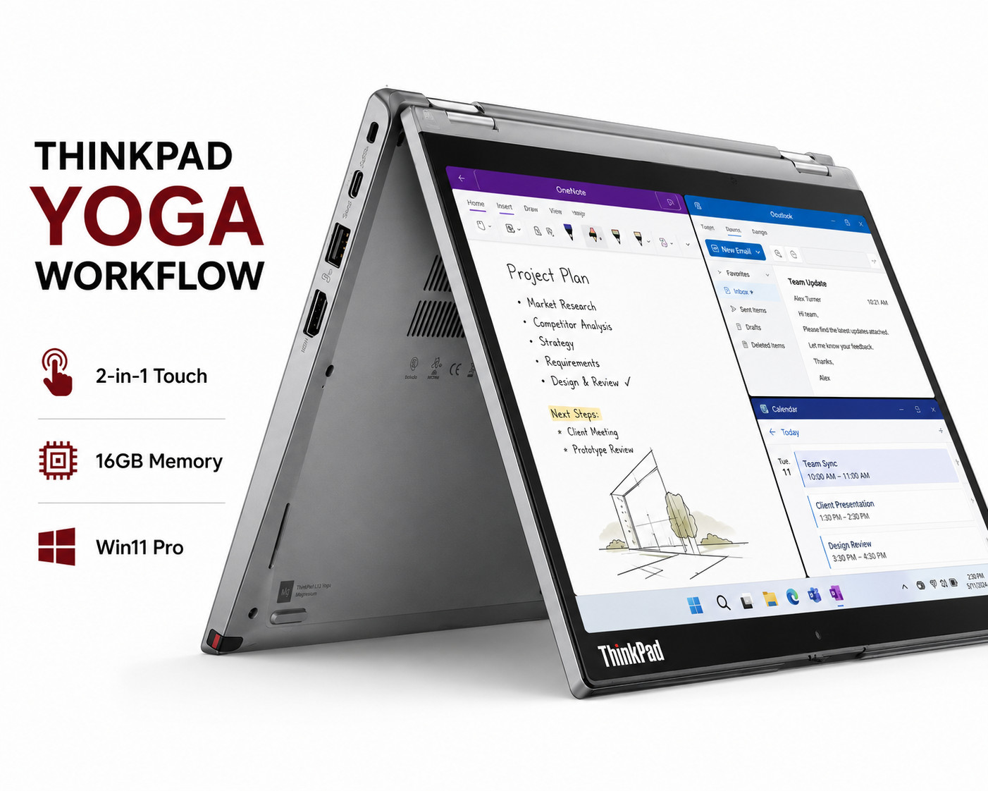 Lenovo ThinkPad L13 Yoga 2-in-1 i5 16GB 256GB Touch Win11 Pro Laptop