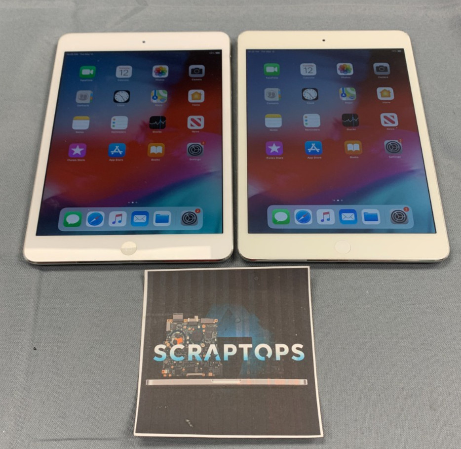 Lot of 2 Apple iPad Mini 2 A1489 Silver Wi-Fi 32GB iPadOS 12.5.7 #5121033