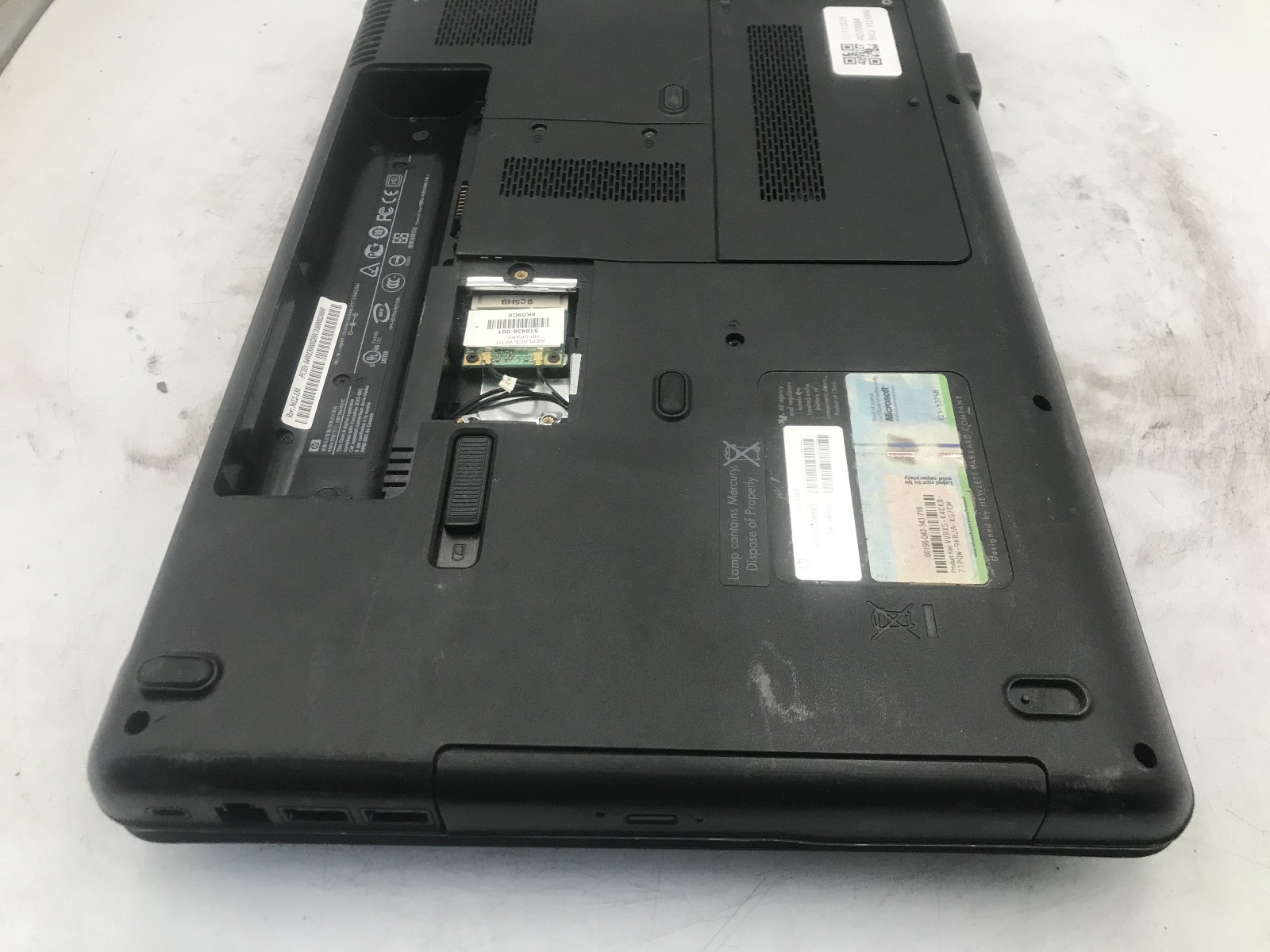 HP G60 637CL NOTEBOOK – BOOTS TO BIOS – INTEL PENTIUM T4400 – NO RAM – READ – BB