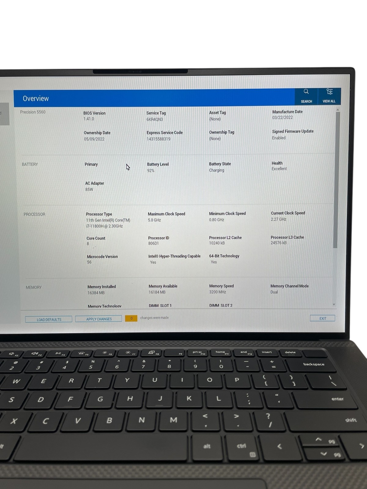 Dell Precision 5560 15.6″ i7 2.30GHz 16GB RAM 1TB SSD – Grade D