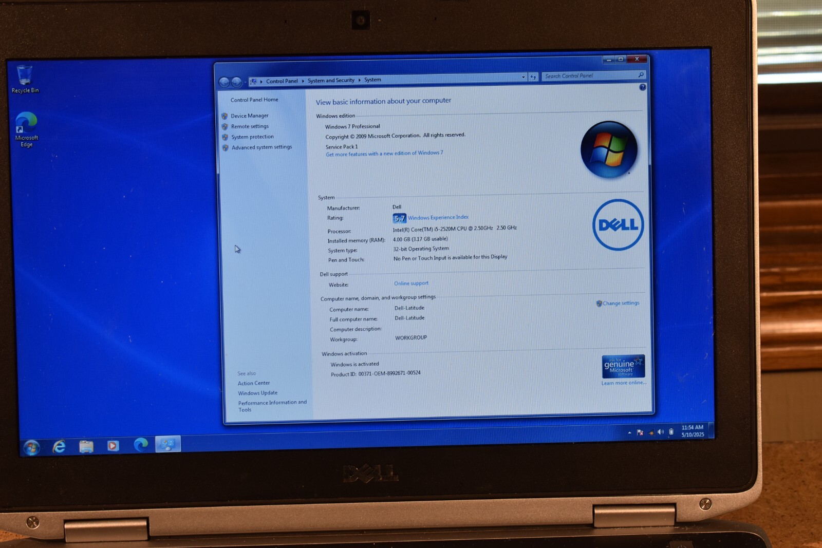 Dell Latitude E6420 Intel Core i5-2520M 4GB RAM 320GB HDD Windows 7 32bit Webcam