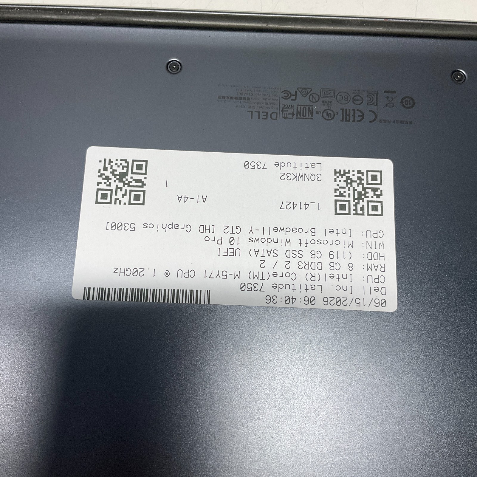 Dell Latitude 7350 TOUCH Core m-5Y71 @ 1.20GHz 8GB RAM 128GB SSD Windows 10 Pro