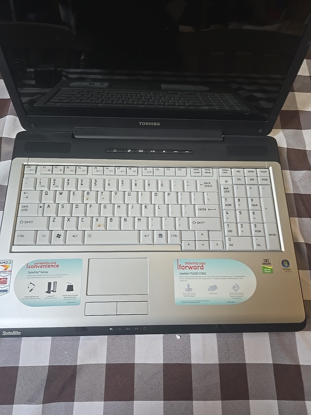 Toshiba Satellite P205D-S7802 Laptop AMD Turion 64 x2 4GB Ram 160GB HDD Works