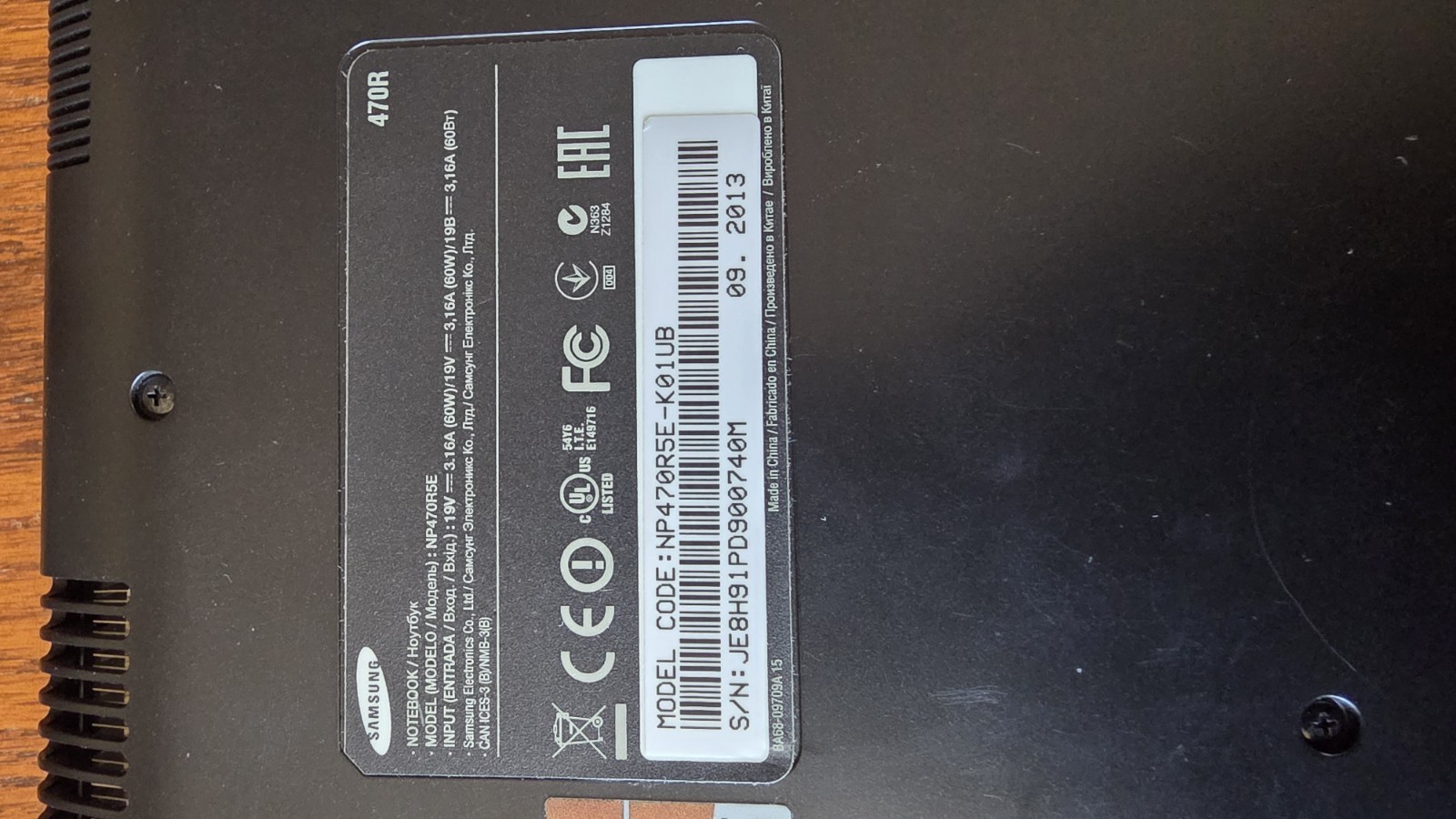 Samsung NP470R5E 15.6″ Laptop Intel Core i5-3230M @ 2.60 Ghz 6GB 750GB HDD W10