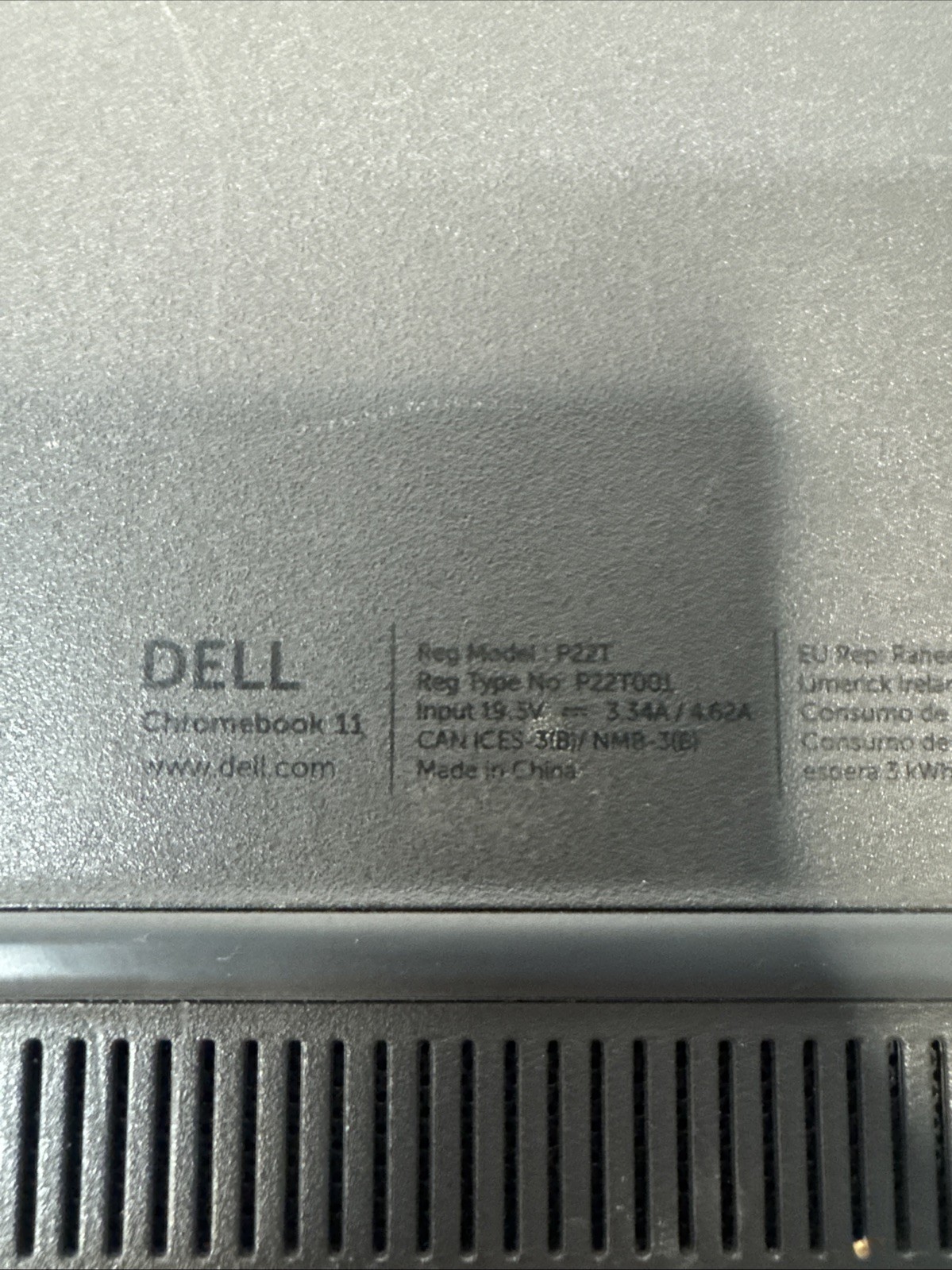 Dell Chromebook 11 P22T Laptop Parts Repair Broken Screen No Charger AS-IS