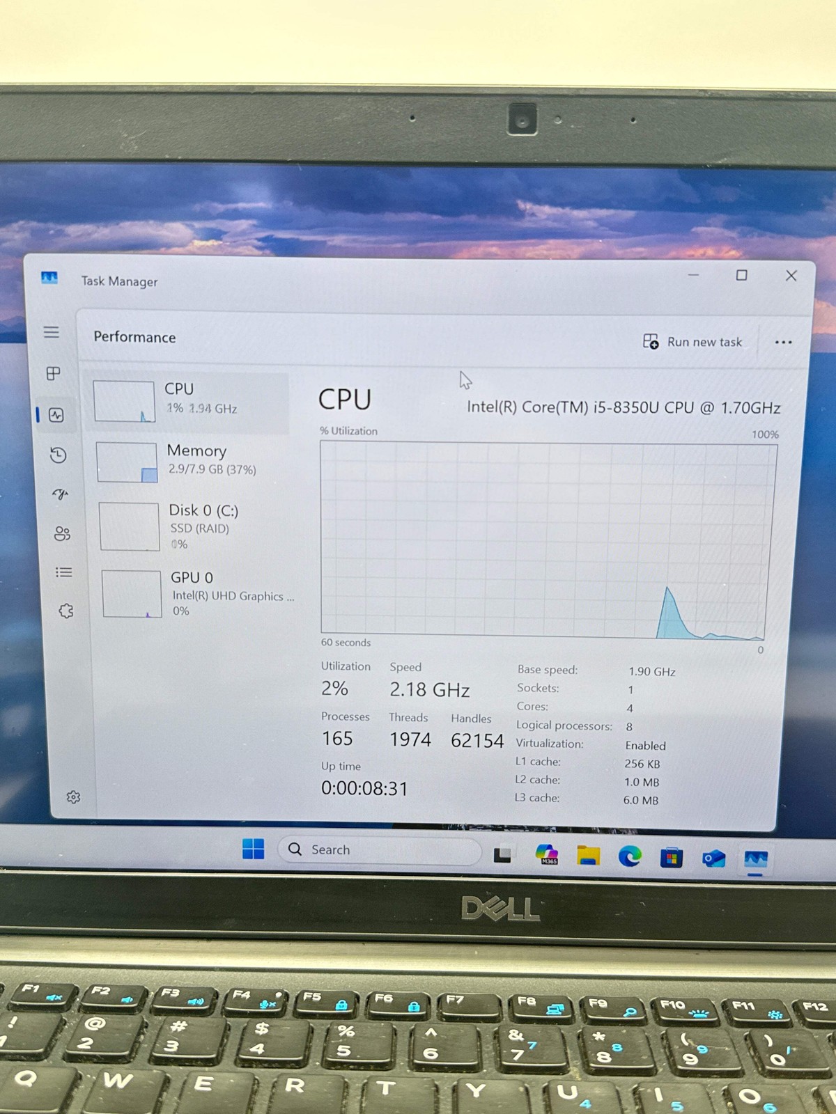 Dell Latitude 7490 14″ Core i5 8th Gen 8GB 256GB SSD Black For Parts