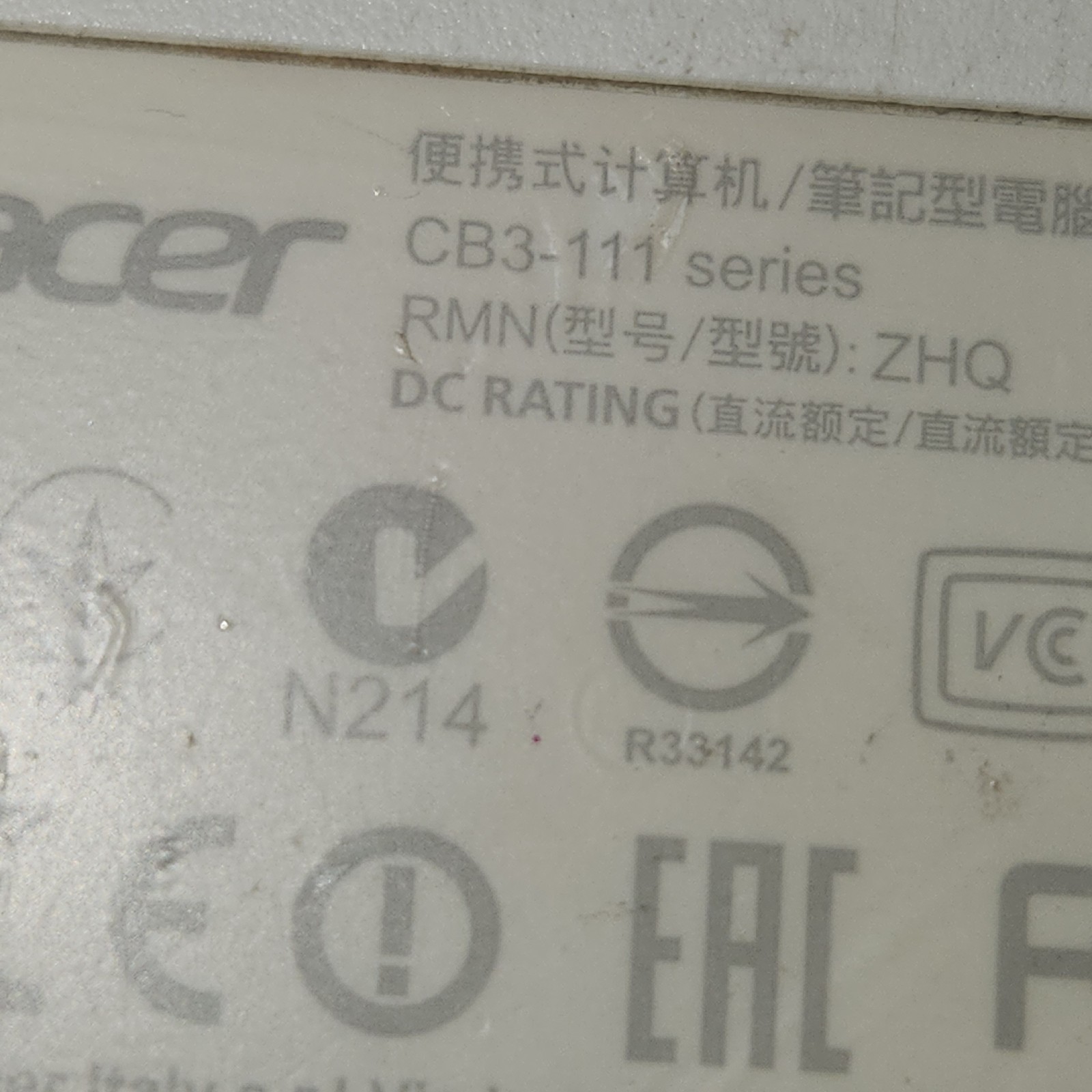 Acer Chromebooks CB3-111 White Power Supply included Factory Reset, Ready to Go