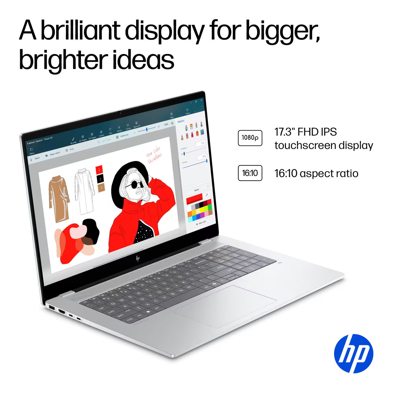 HP – OmniBook X – Copilot+ PC – 17.3″ Full HD Touch-Screen Laptop – Intel Cor…