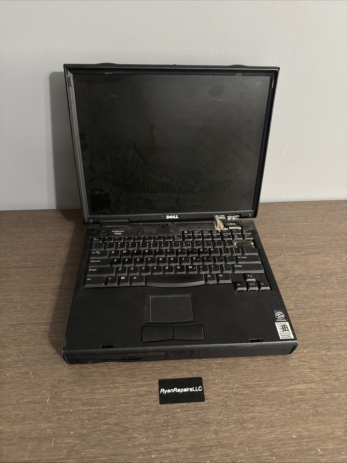 VINTAGE Dell PPI Inspiron 7000 Laptop UNTESTED NO Power Cord, Hinge damage