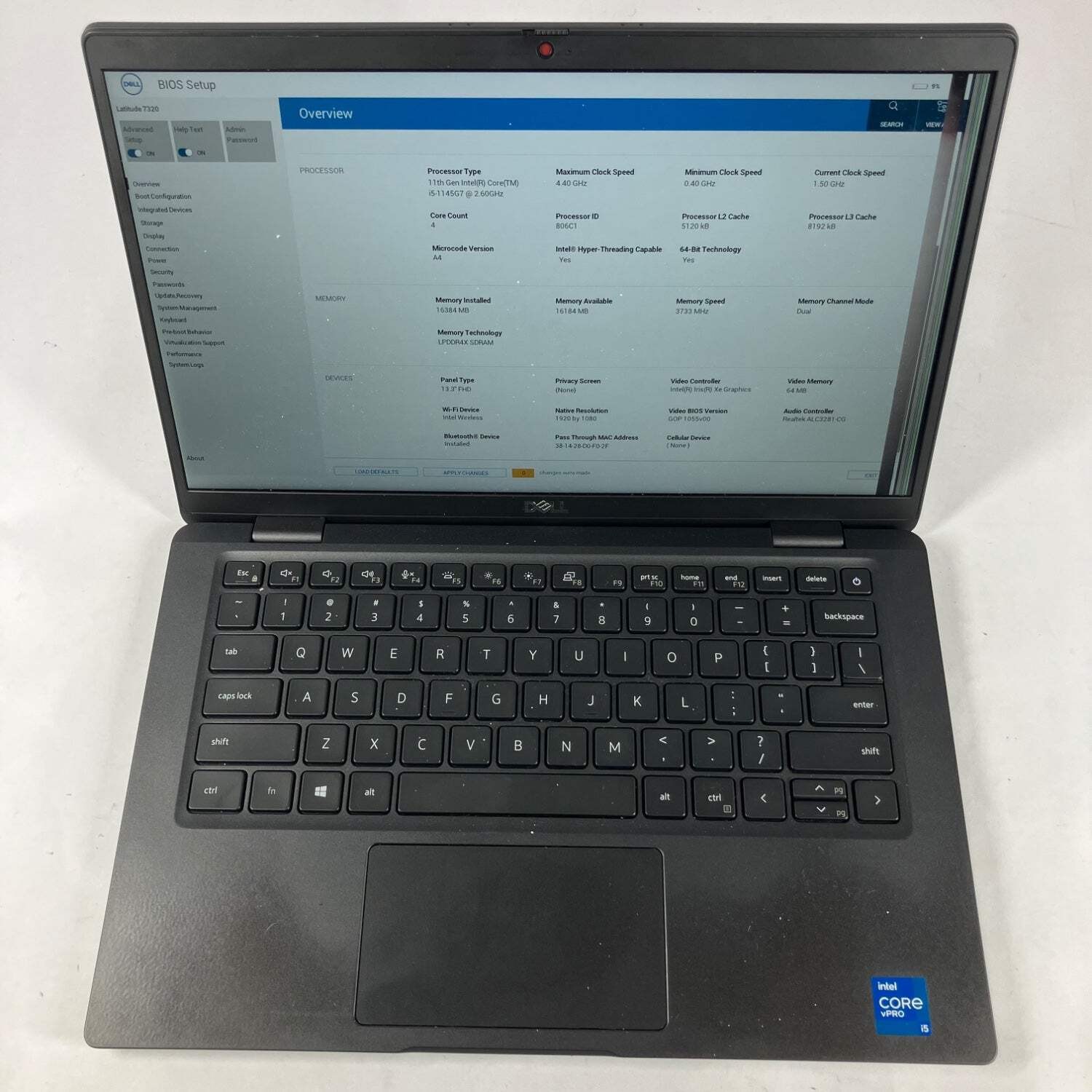 Broken Dell Latitude 7320 13.3″ i5-1145G7 2.6GHz 16GB RAM NO SSD NO OS