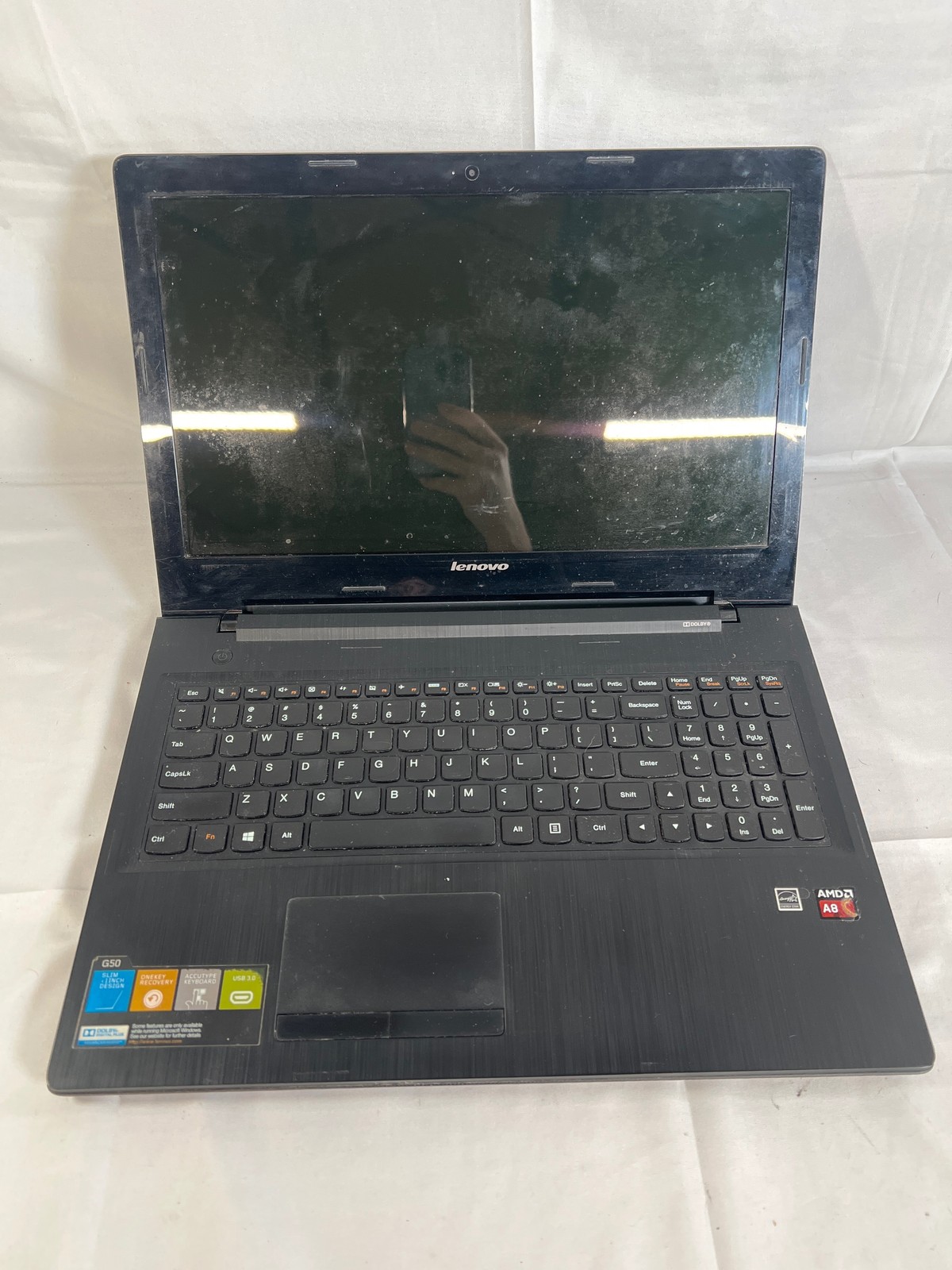Lenovo G50-45 AMD A8-6410 No Ram No Drive No POST, but responds to power 15.6″