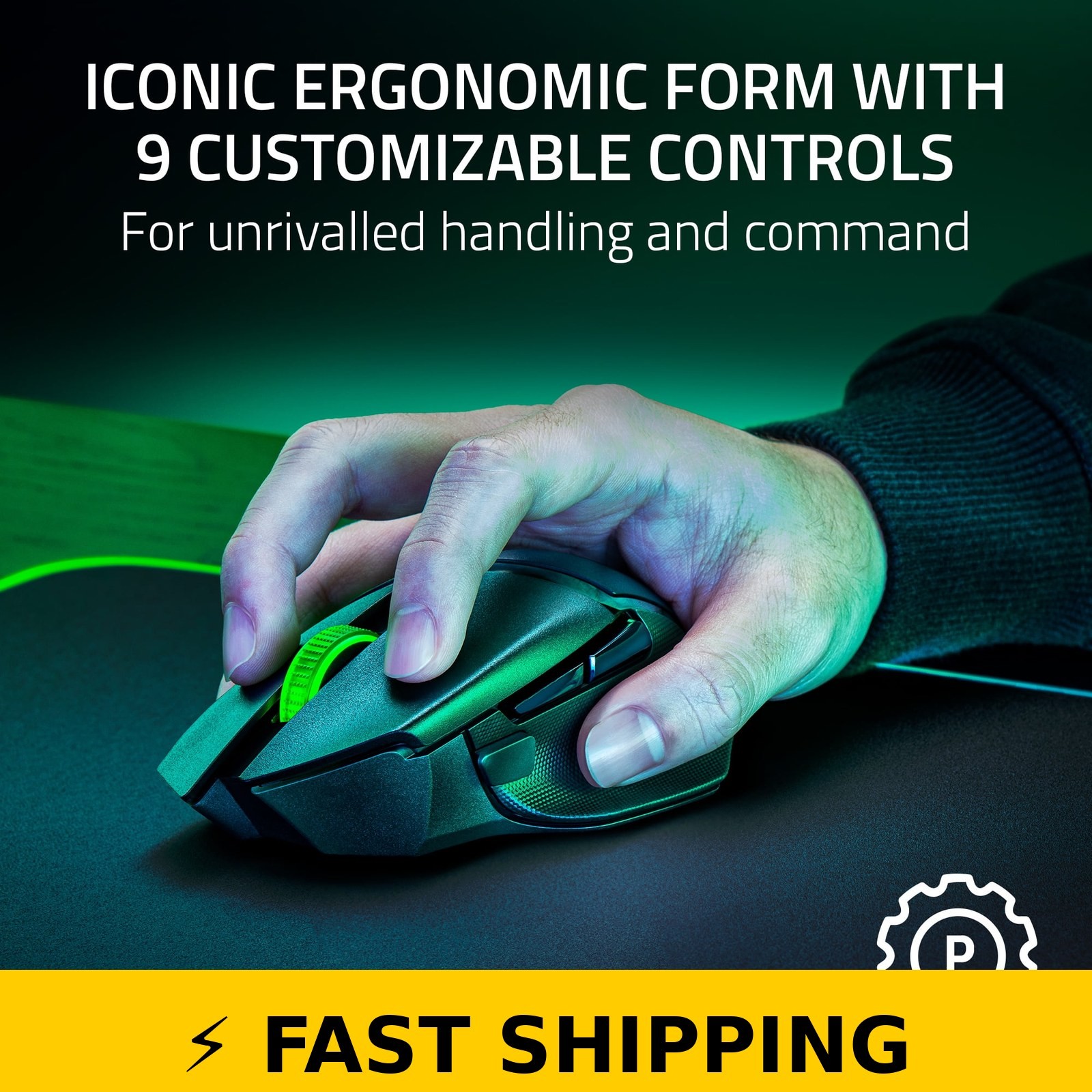 Razer Basilisk V3 X Wireless Gaming Mouse – RGB Chroma, Black