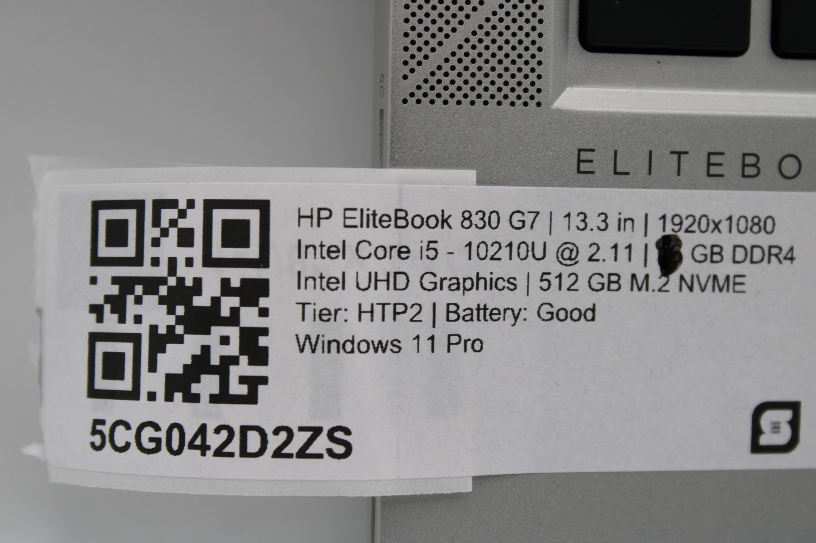 HP EliteBook 830 G7 i5-10210U @ 1.6 GHz 8GB RAM 512GB SSD Windows 11 Pro