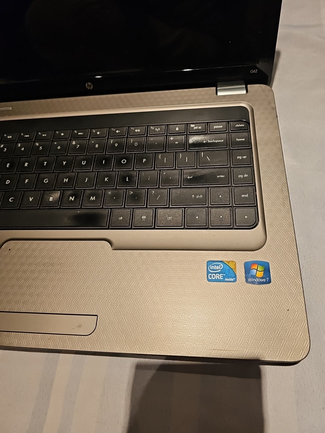 FOR parts or repair HP G62 Notebook. no power supply as pictured
