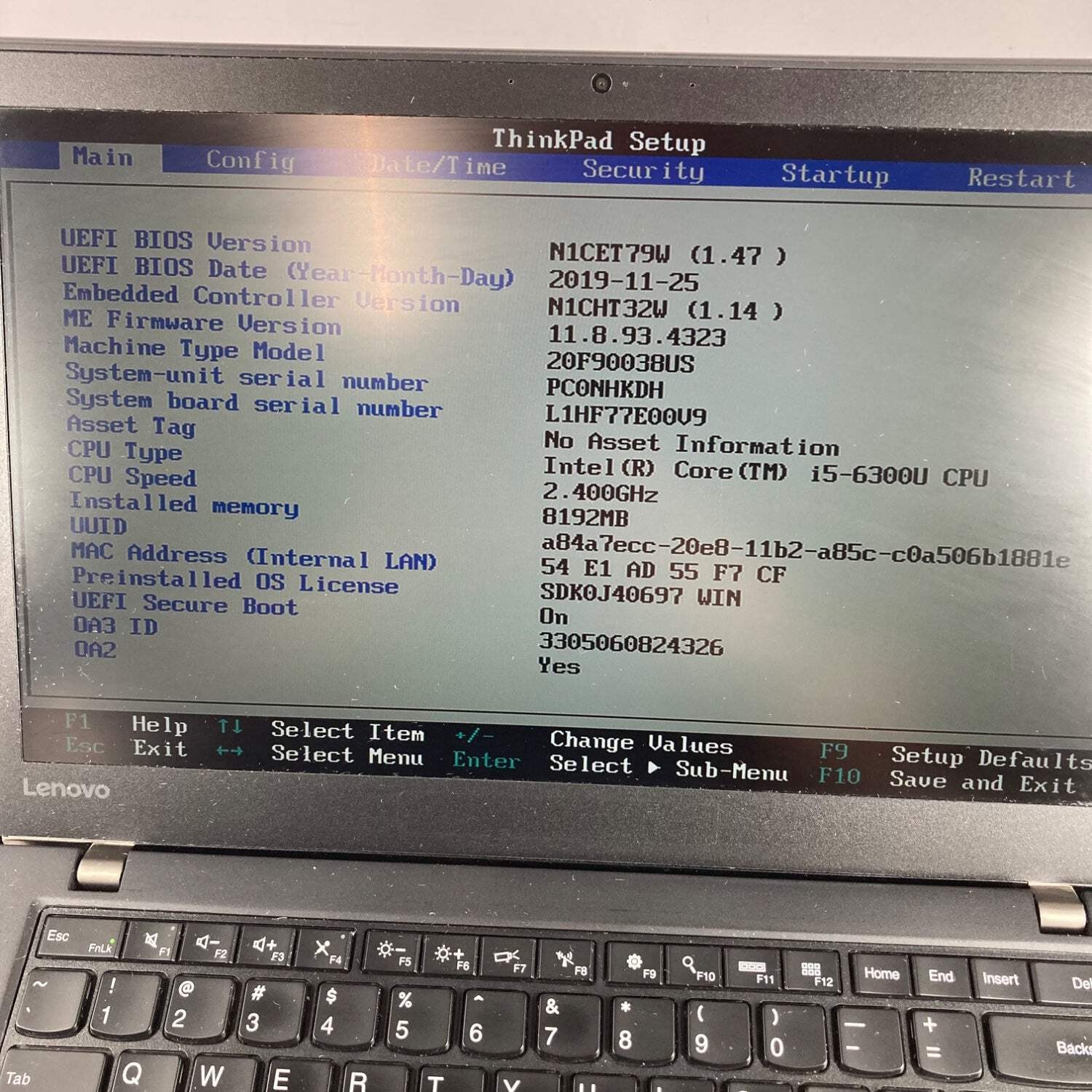 Lenovo ThinkPad T460s 14″ i56300U 2.4GHz 8GB RAM NO SSD NO OS