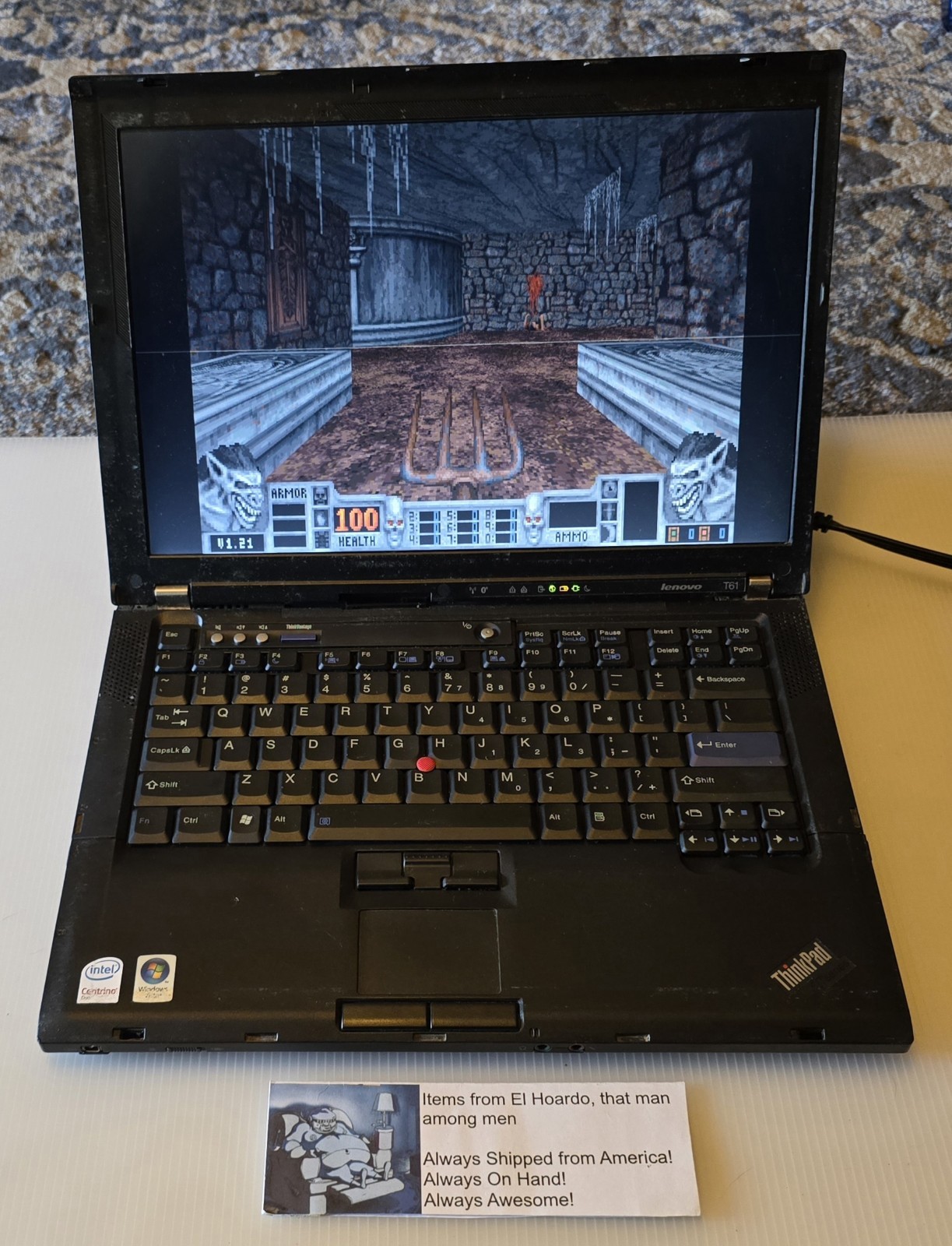 Lenovo ThinkPad T61 14″ Win XP Laptop 2.0 Ghz nVidia, 1440×900 2GB Ram 40GB HDD