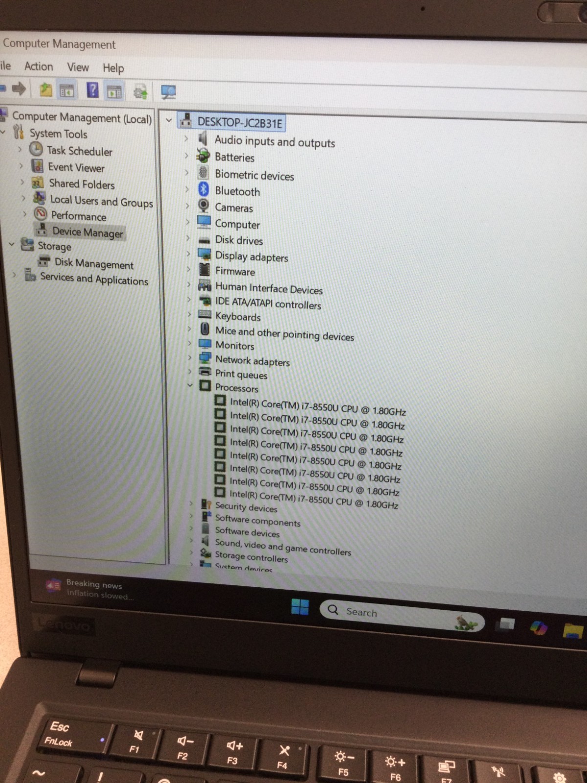 Lenovo ThinkPad X1 Carbon Gen 6 14” core i7 8th gen 1.80GHz 8GB 128 GB SSD