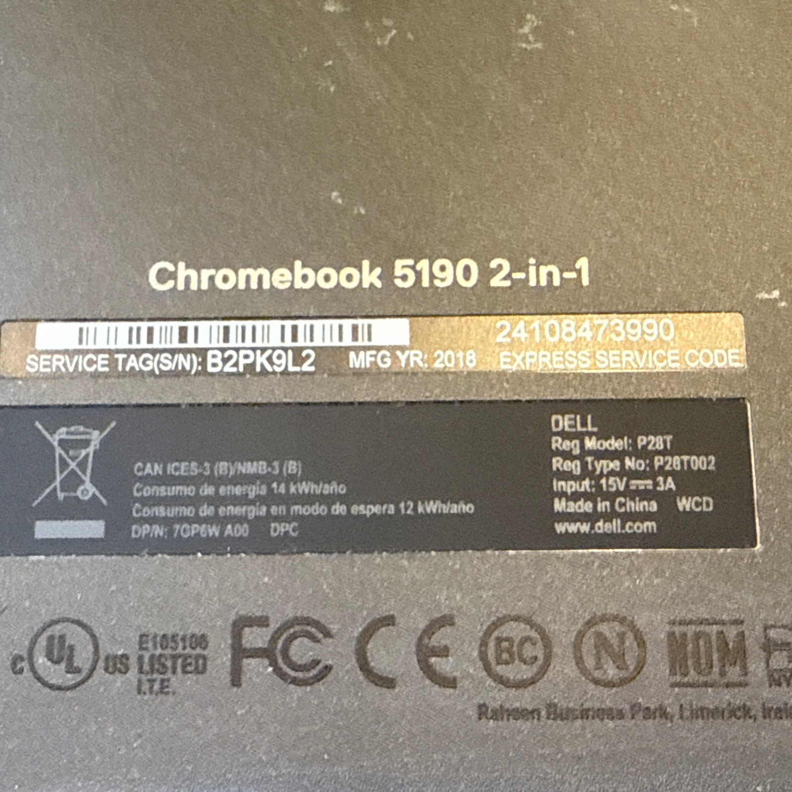Dell 5190 2 in 1 Touchscreen Chromebook 11.6″ 4GB Ram 32GB SSD – Great!