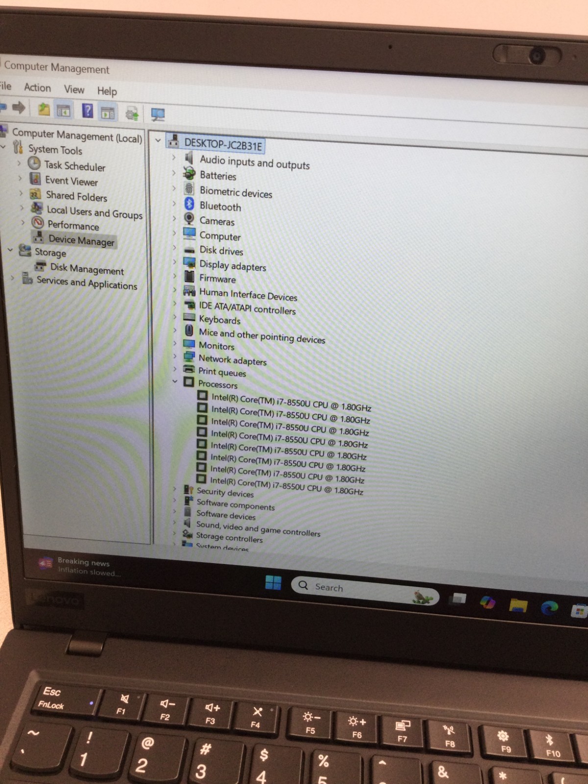 Lenovo ThinkPad X1 Carbon Gen 6 14” core i7 8th gen 1.80GHz 8GB 128 GB SSD