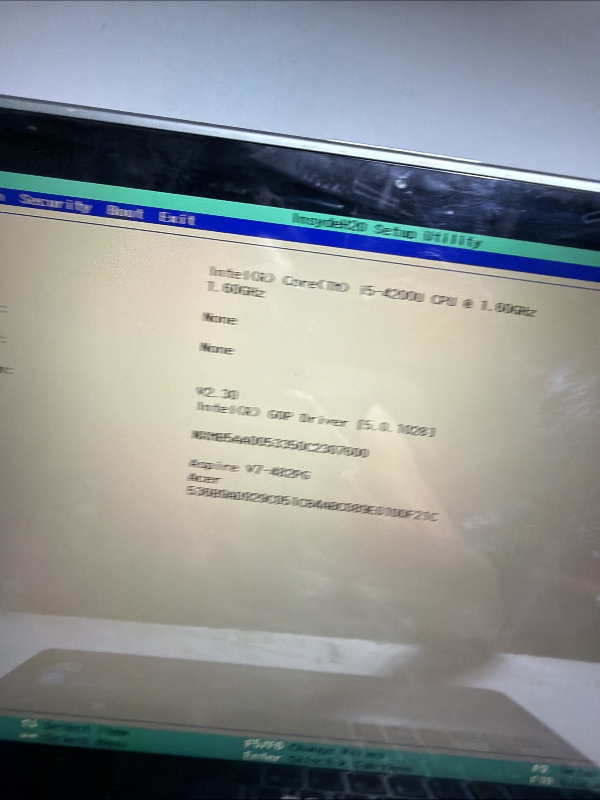 Acer Aspire V7-482PG 14″ Laptop i5-4200U 4gb Ram No Drives Boots Bios Hinge