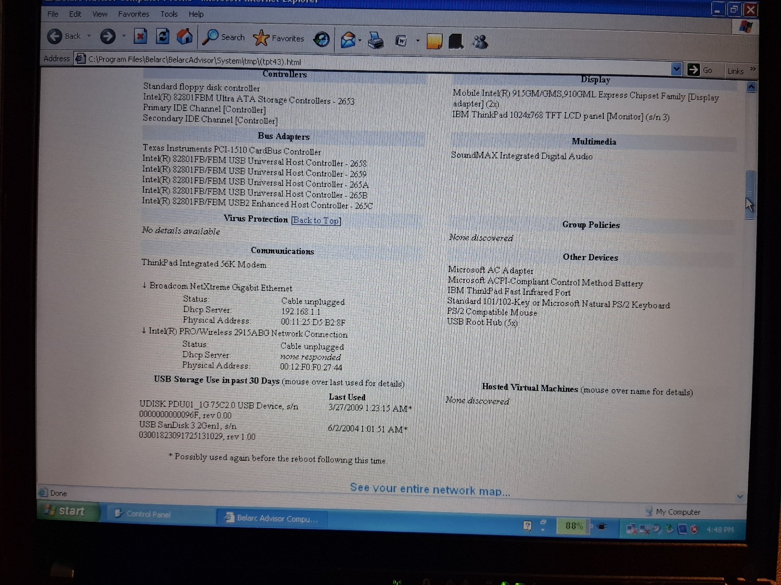 Retro IBM ThinkPad T43 Gaming Laptop 1.86Ghz 2GB RAM XP SP3