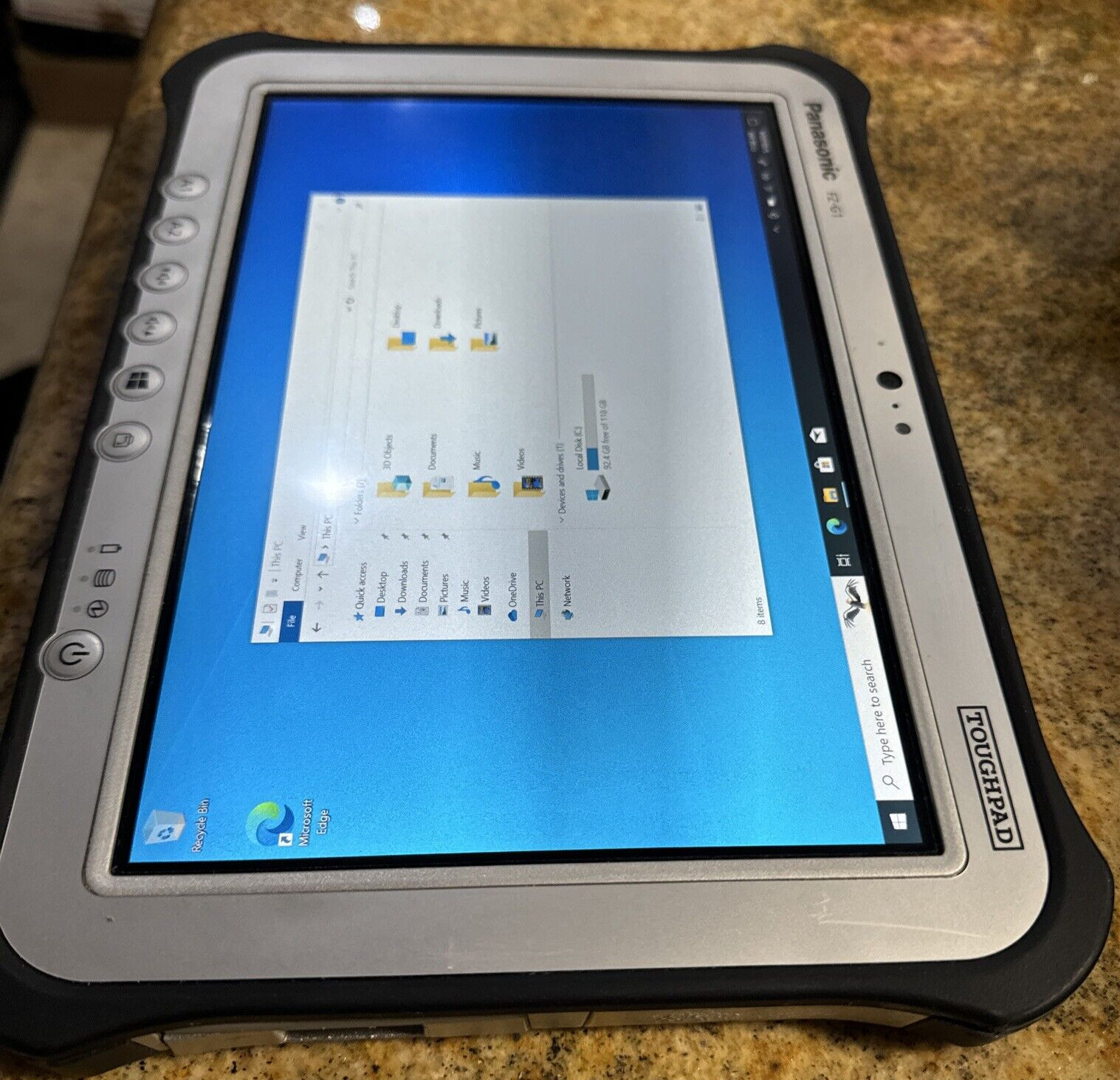 Panasonic Toughpad FZ-G1 Core i5 4310U 2GHz 8GB RAM 256 GB SSD Win 10 Pro W/ AC