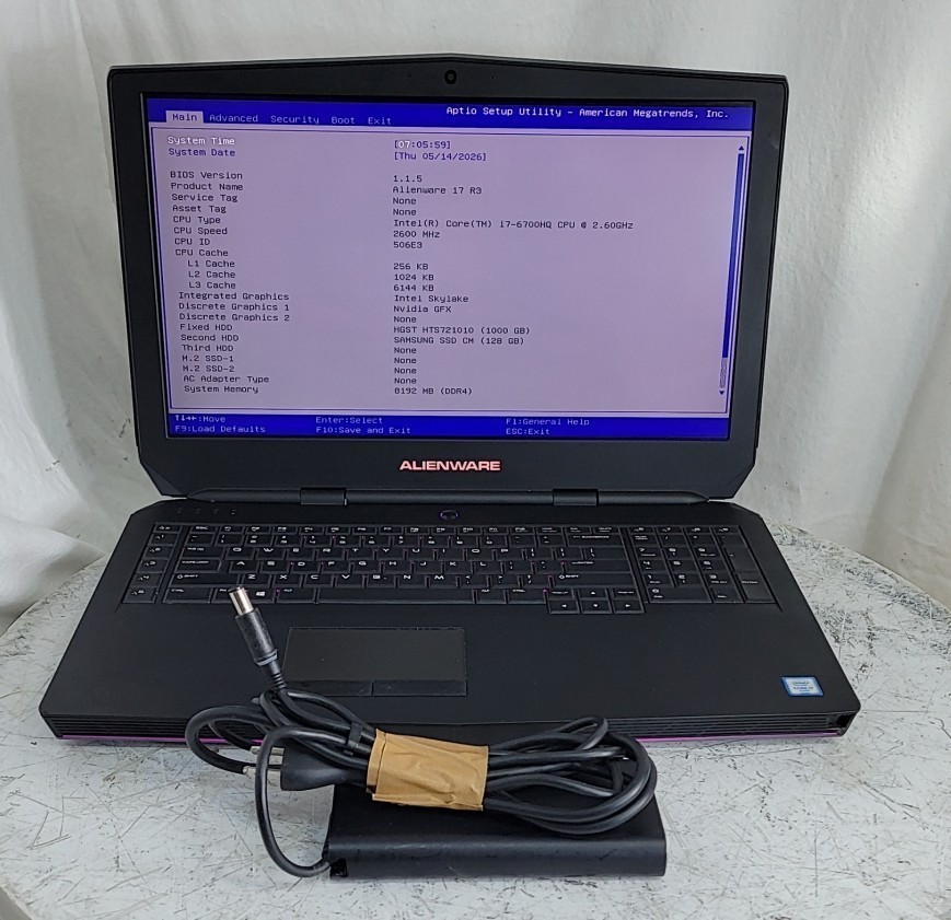 ALIENWARE 17 R3 P43F Laptop Core I7-6770HQ 16GB 1TB SEE NOTES