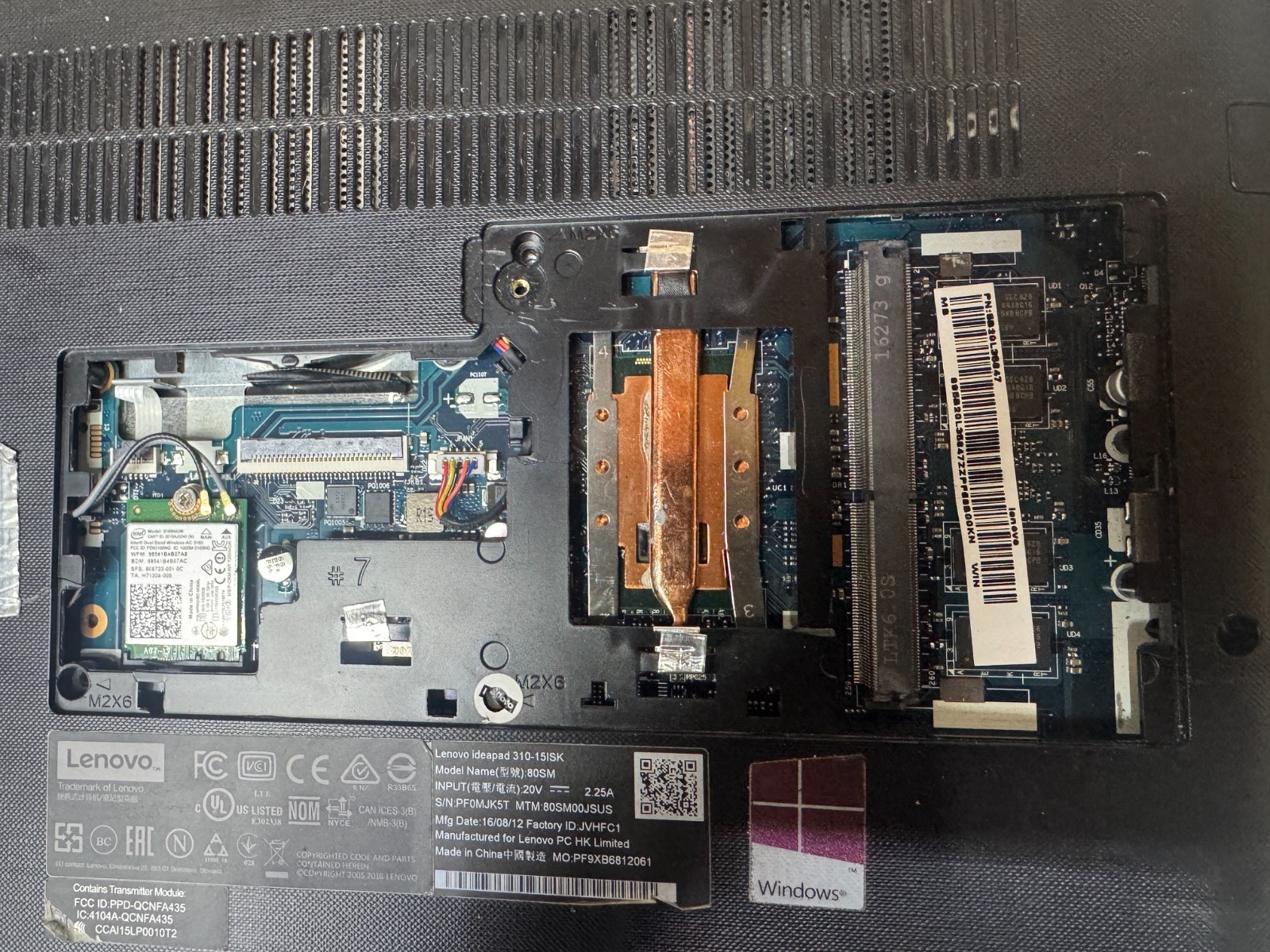 Lenovo ideapad 310-15isk – works but isues – Please see desc (4gb mem, No HD)