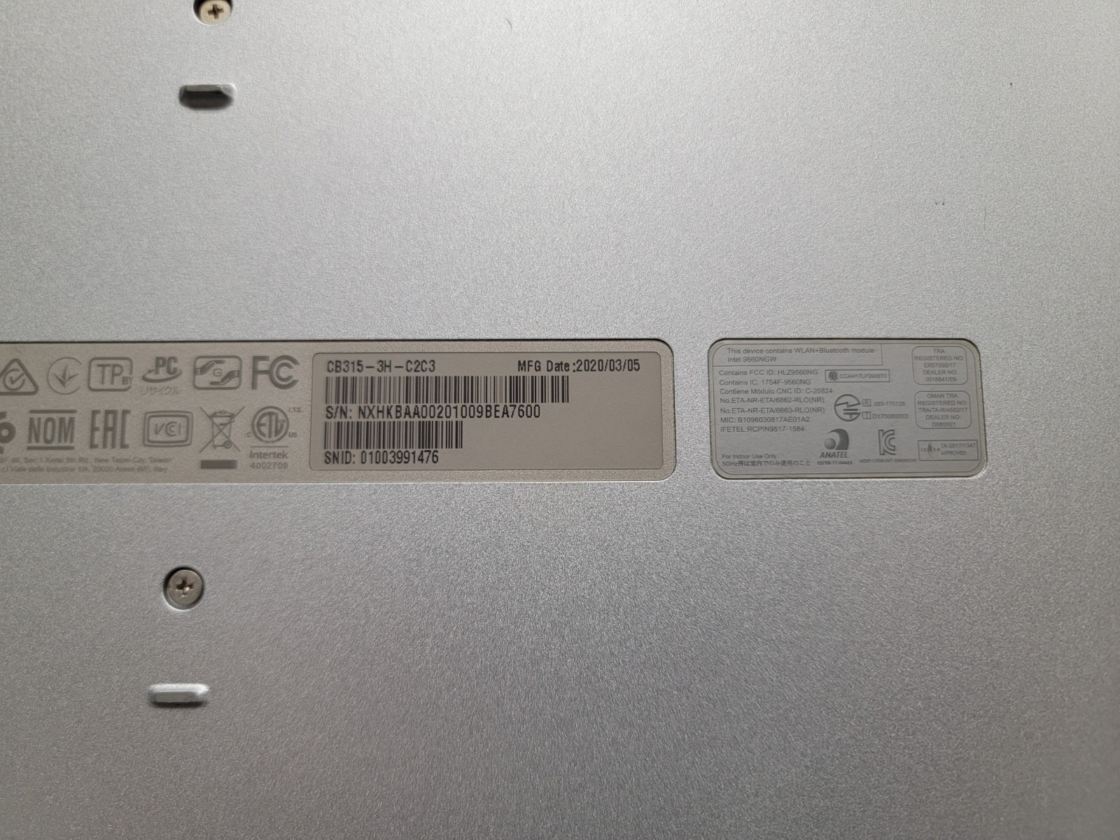 Acer 315 CB315-3H-C2C3 15.6 Inches Chromebook, Silver