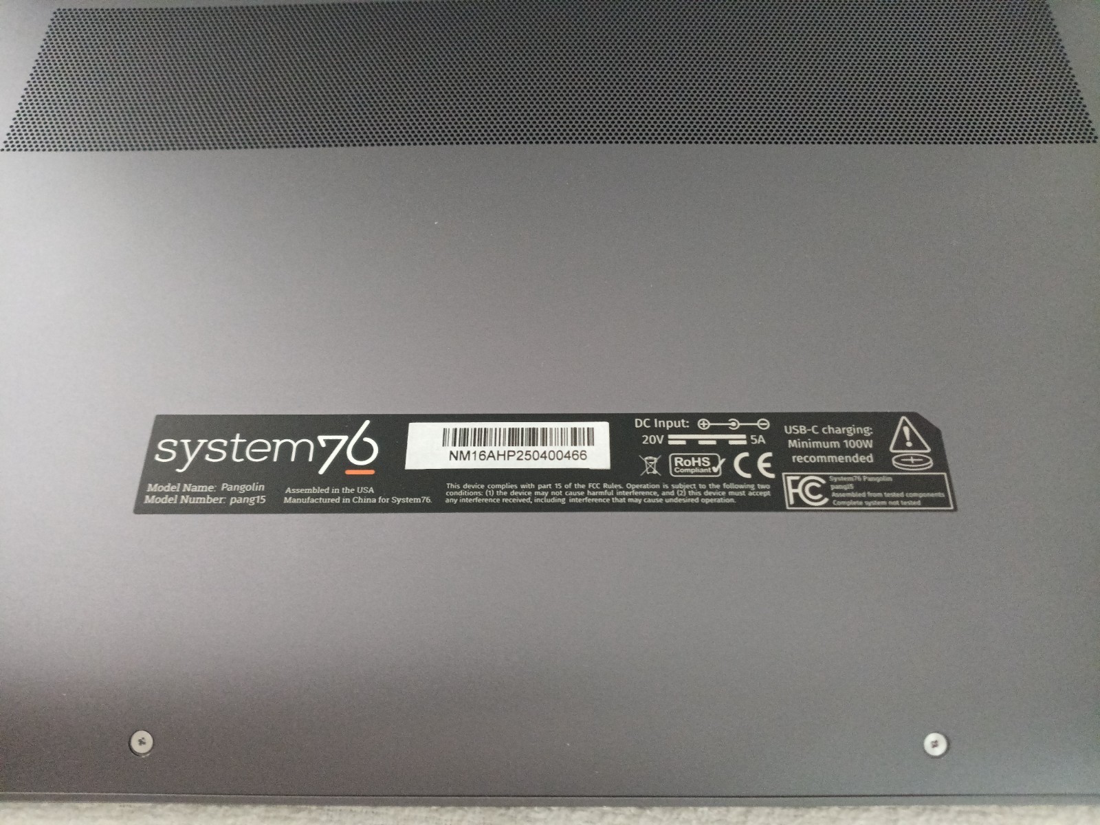 System76 Pangolin Laptop 16″, AMD Ryzen 9-8945HS, 32GB RAM, 1TB SSD, Mint Cond!!