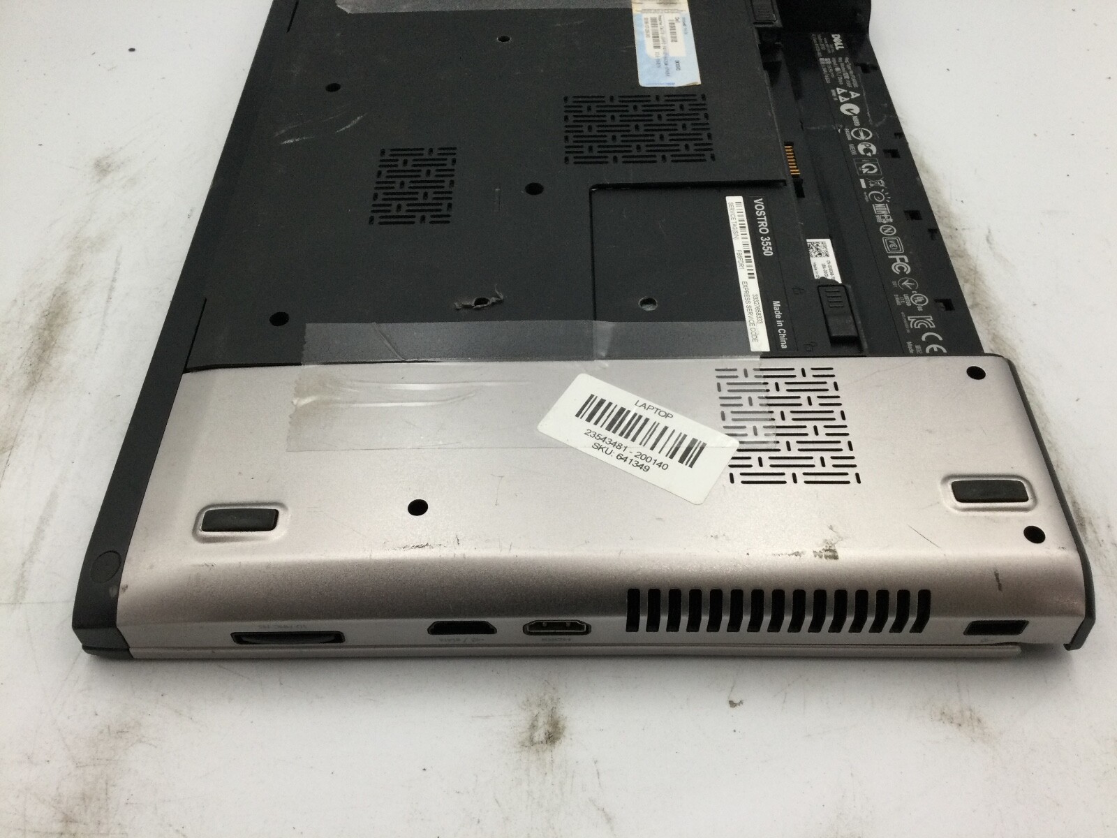 DELL VOSTRO 3550 – FOR PARTS – DRILLED MOBO – NO OS – NO RAM – NO HDD – 15″ = BB