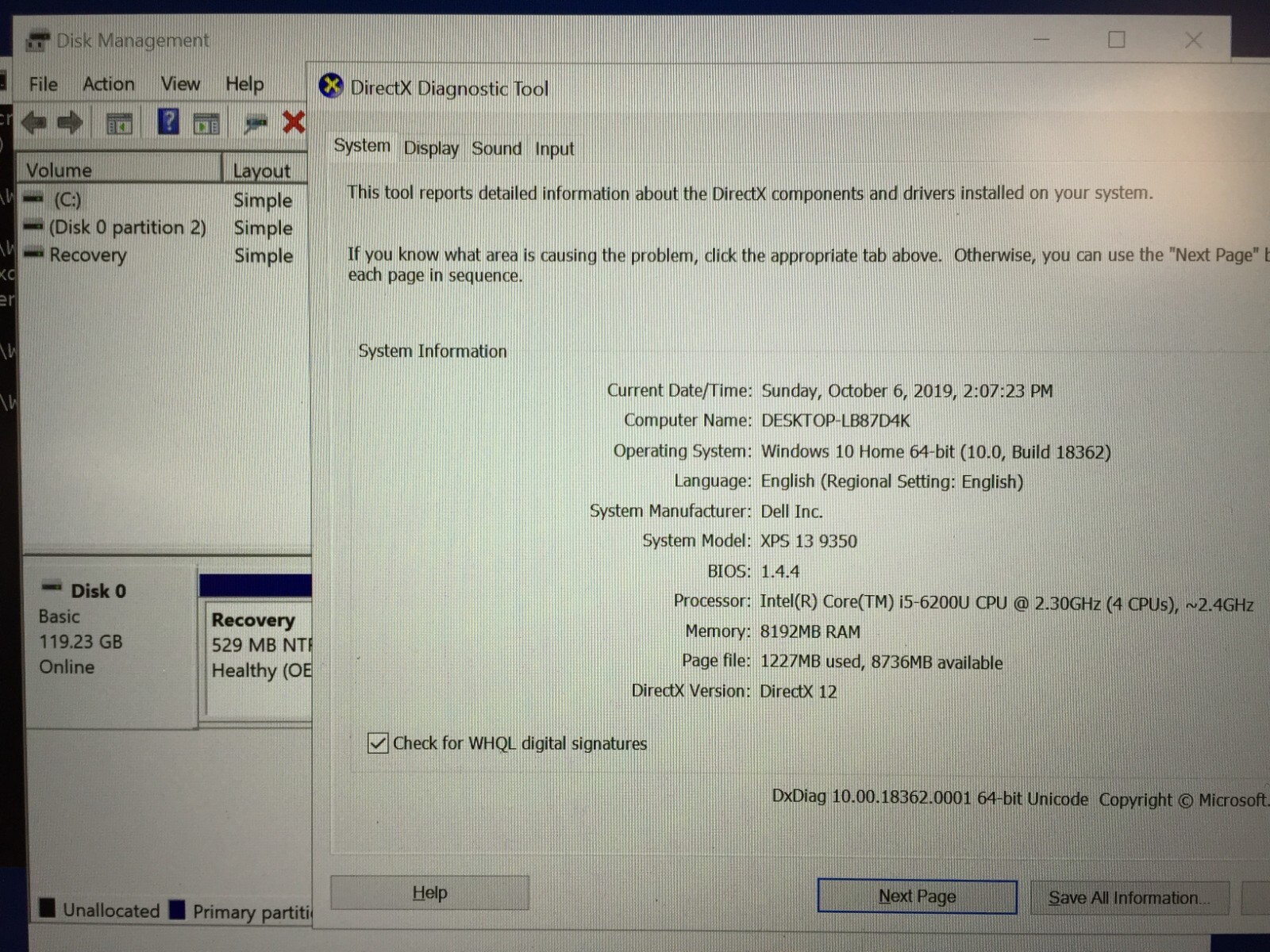Dell XPS 13 9350 13.3″ Laptop/Intel i5-6200u/8GB RAM/128GB SSD/Win 10 H