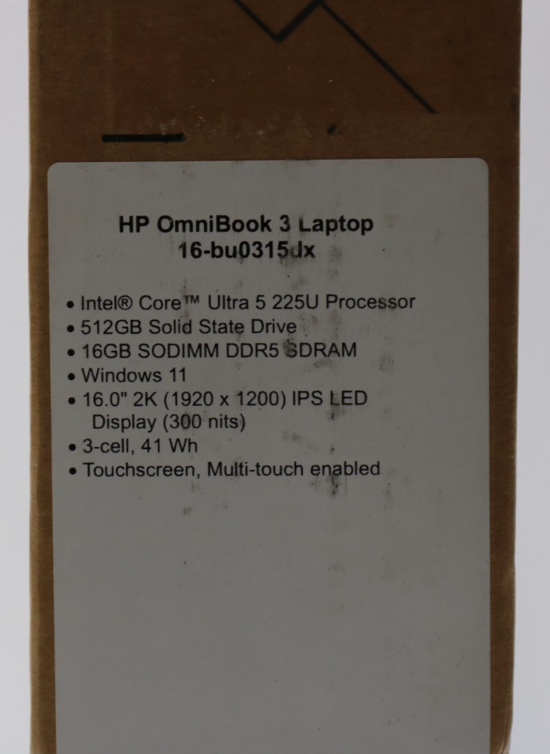 HP OmniBook 3 16″ 2K Laptop Intel Core Ultra 5 16GB RAM 512GB SSD – Mica Silver
