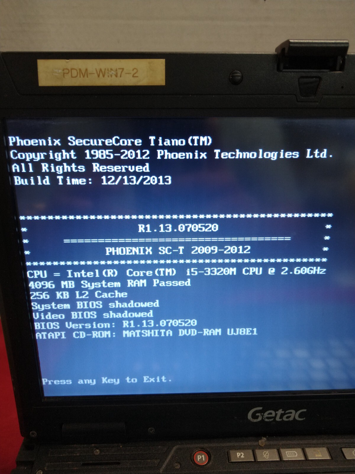 Getac s400 Intel Core 5 3320M