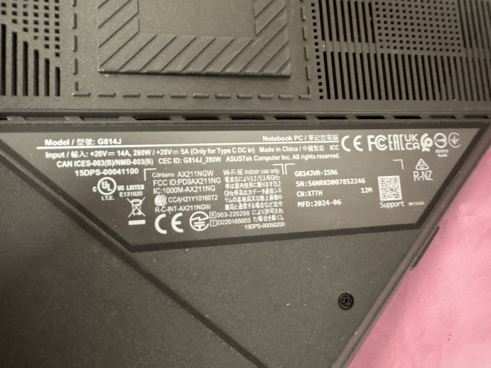 Asus G814JVR-IS96 18″ QHD+ IPS Intel i9-14900HX RTX 4060 32GB DDR5 1TB SSD Key