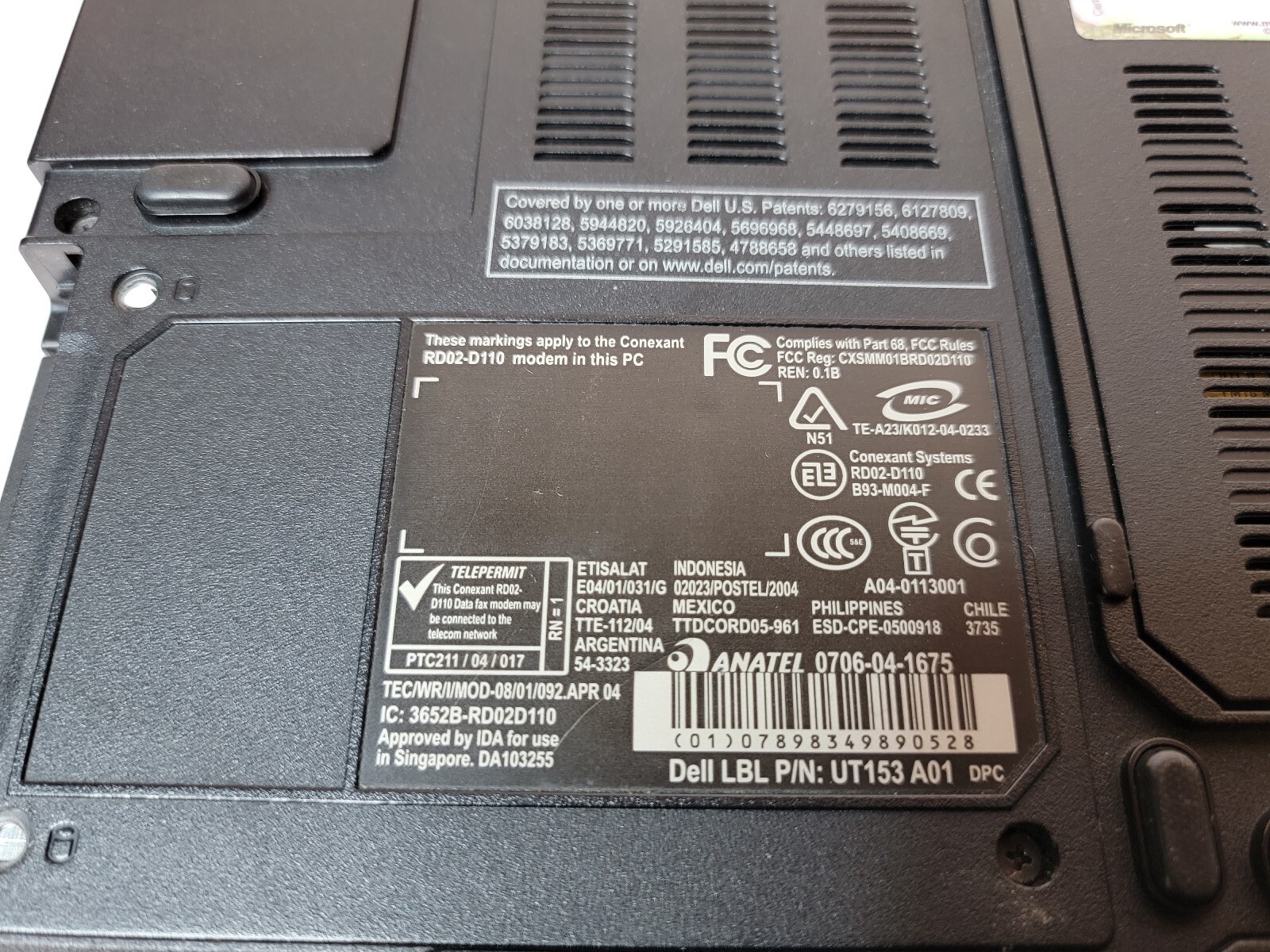 Dell Inspiron E1505 Laptop Intel Core Solo 1GB Ram No HDD Bad Battery