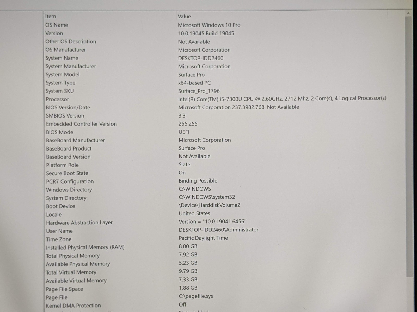 MS Surface Pro 5 1796 12.3″ 2736×1824 TOUCH i5-7300U 2.6GHz 8GB 256GB SSD AS-IS