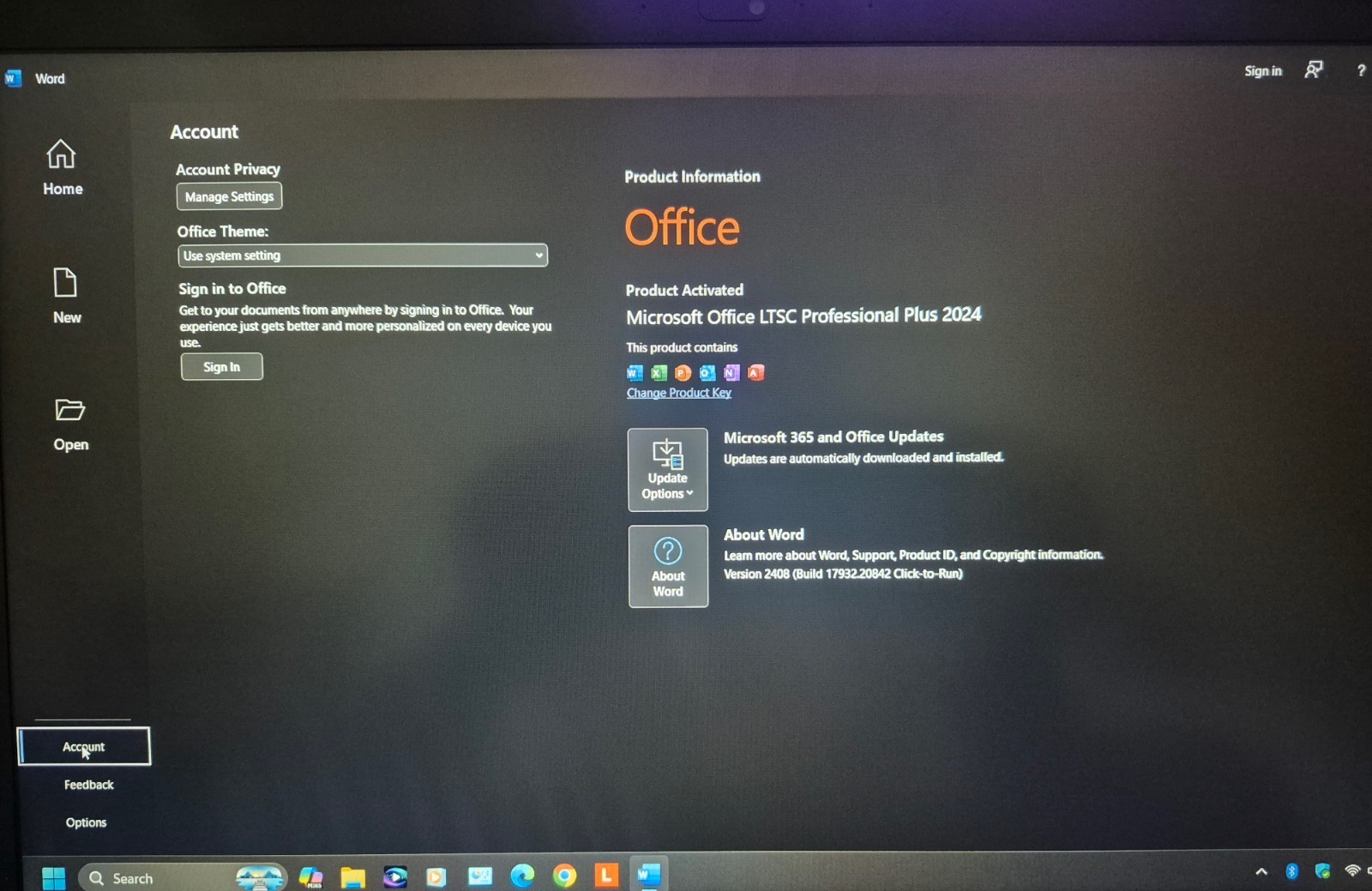 LENOVO THINKPAD T580 LAPTOP i5-8250U 12GB RAM 256GB SSD WIN 11+ OFFICE PRO 2024