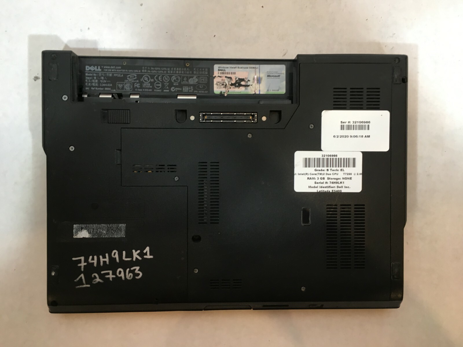 Dell Latitude 5400 Powers On Boots 2 GB Ram Missing Components- FT