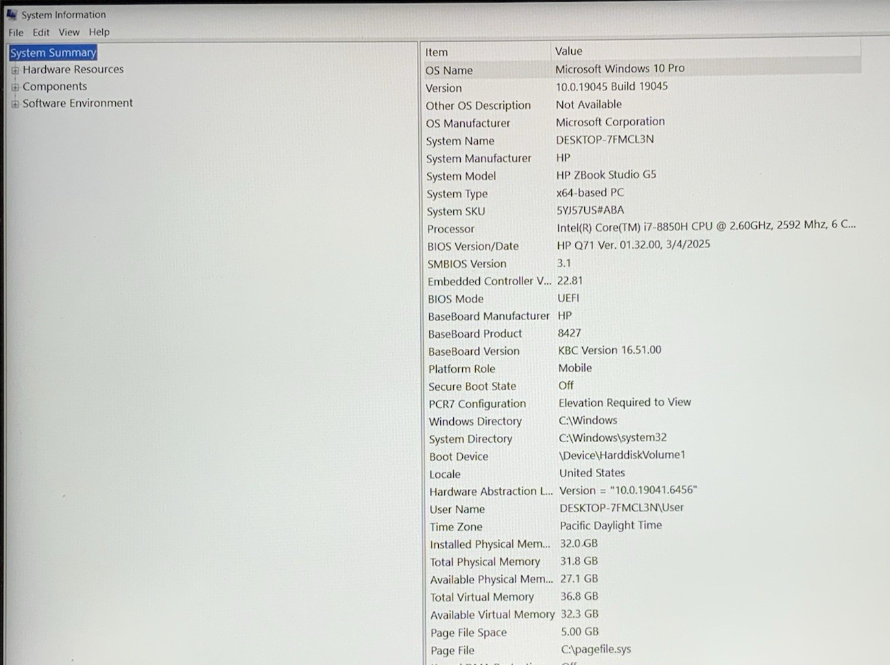 HP ZBook Studio G5 Intel Core i7-8850H 32GB DDR4 512GB NVMe Nvidia P1000 W10P