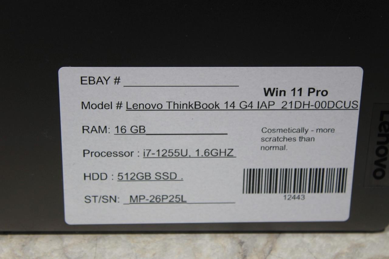 Lenovo ThinkBook 14 G4 IAP Touch i7-1255U 1.6GHZ 16GB RAM 512GB SSD – Win 11 Pro