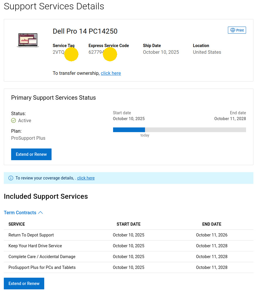 DELL Pro 14 PC14250 INTEL 265U vPRO 32GB RAM 512GB SSD W11 PRO WARRANTY 10/28