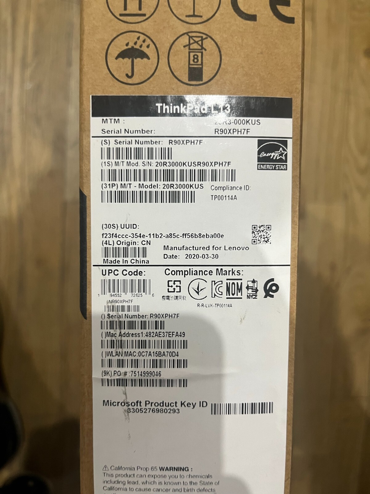 (New )Lenovo Thinkpad L13 Gen 3 13.3″ Laptop Intel Core i5 – 20R3000KUS