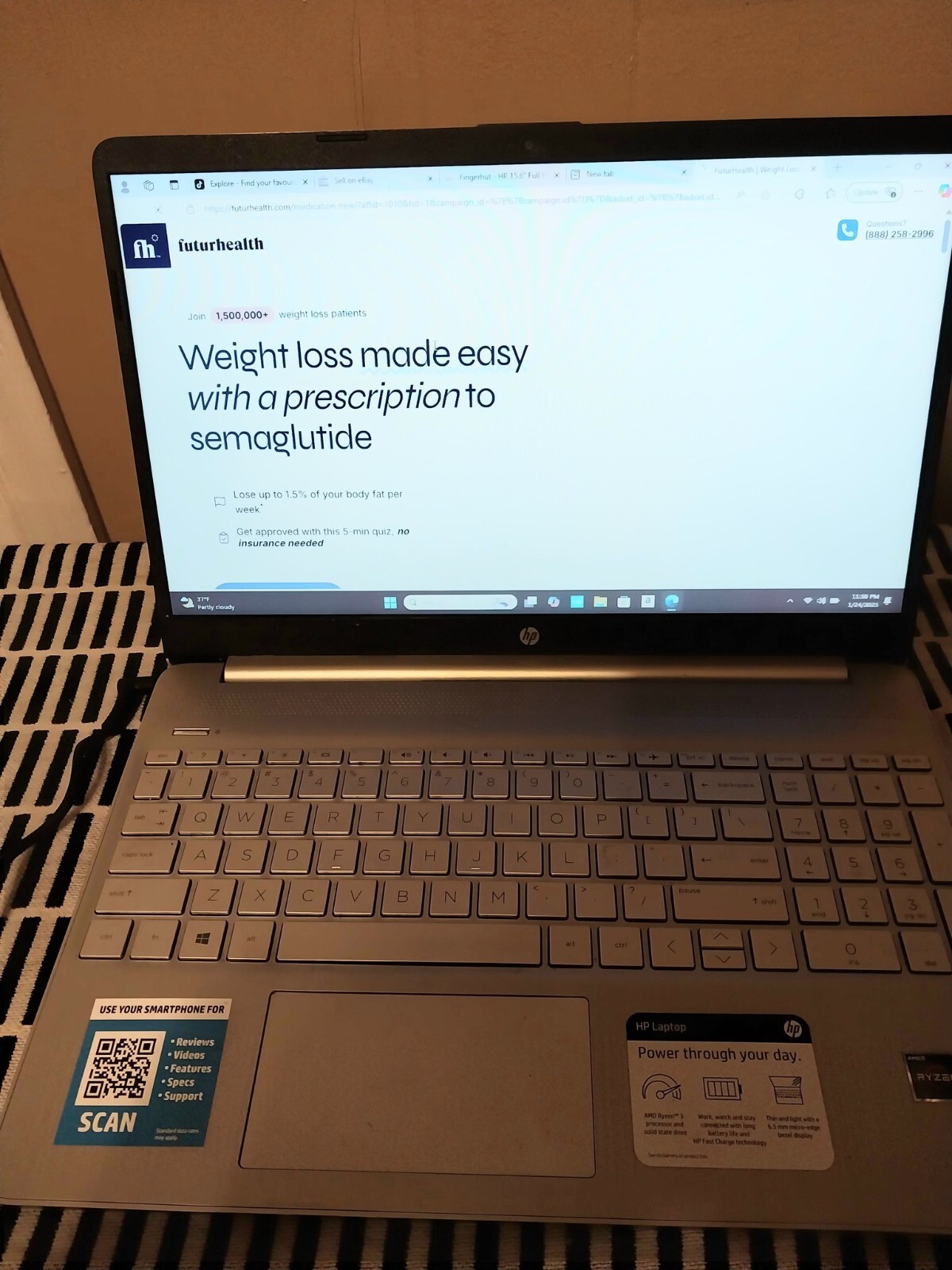HP Laptop (silver) 15.6 ‘ with TikTok App, Touch AMD, Excellent Condition