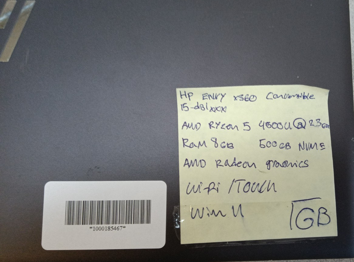 HP ENVY X360 AMD Ryzen 5 4500U 2.3GHz 8GB 500GB NVME Win11 Touch Reset Good